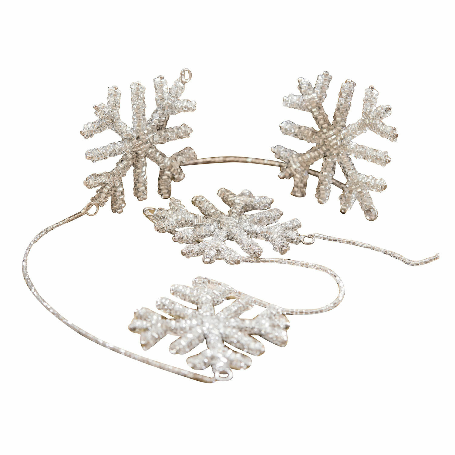 Guirlande Snowflakes Decoratieve ketting met transparante kralen in sneeuwvlokvorm voor feestelijke decoratie