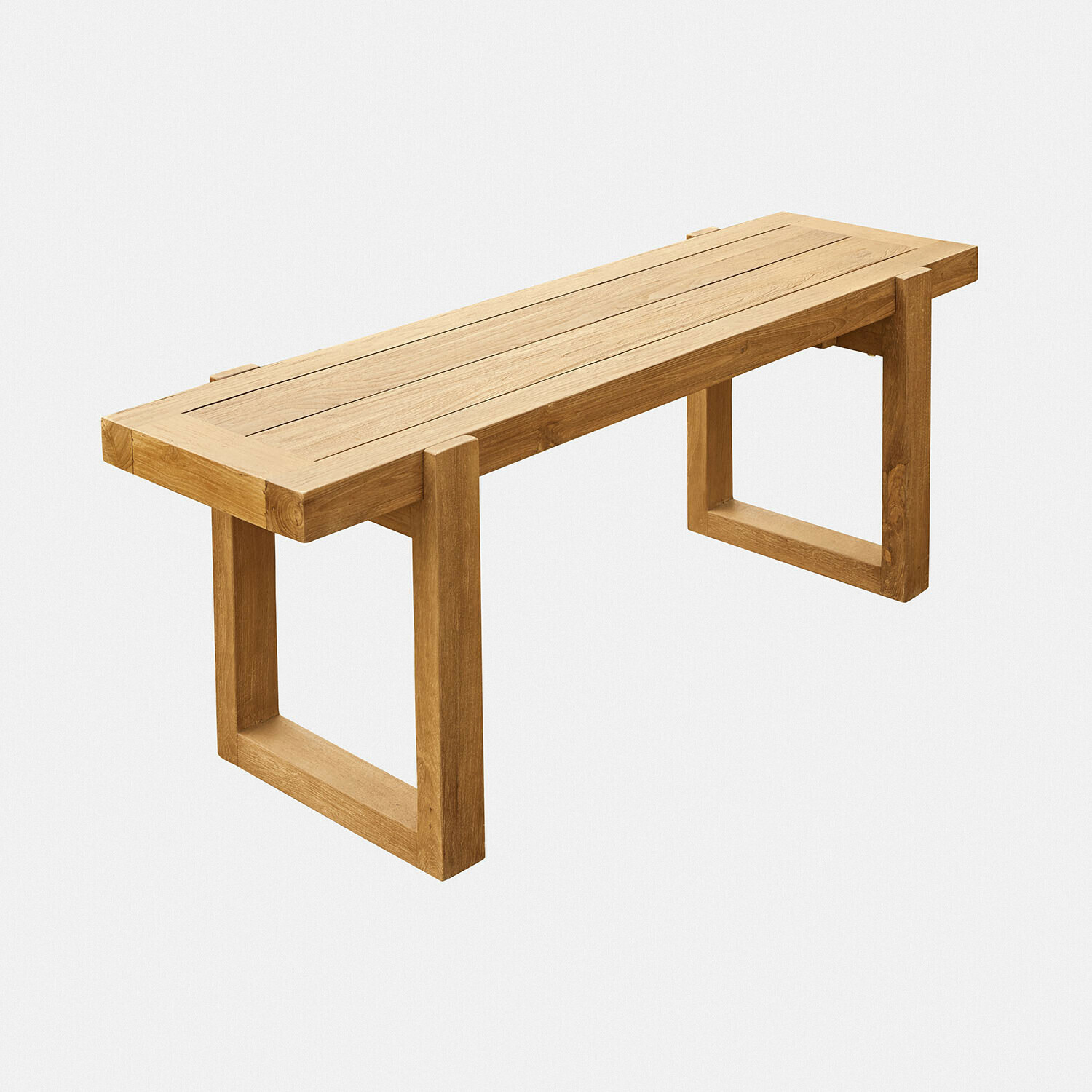 Bank van natuurlijk eikenhout met modern design, geschikt voor binnen en buiten