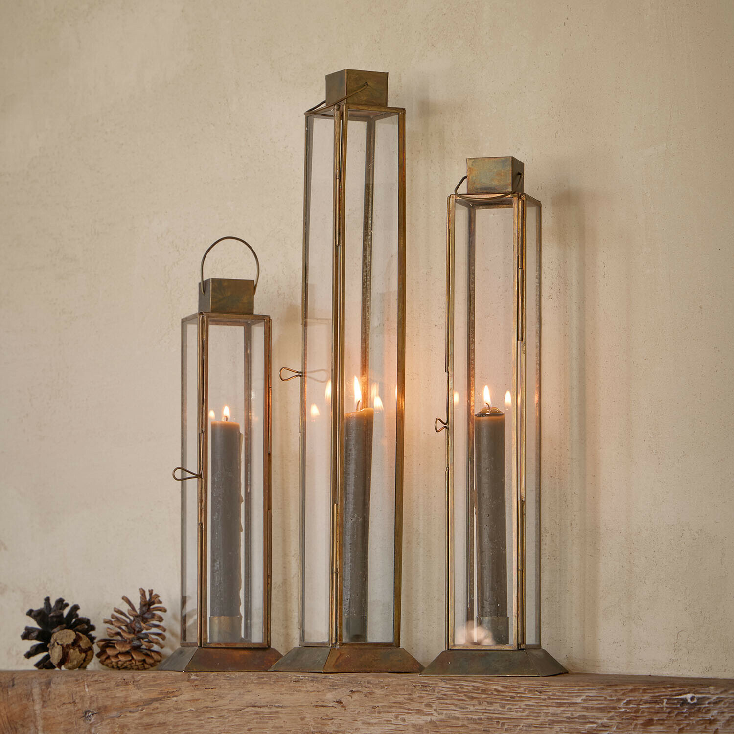 Lantaarn set van 3 Coppermill