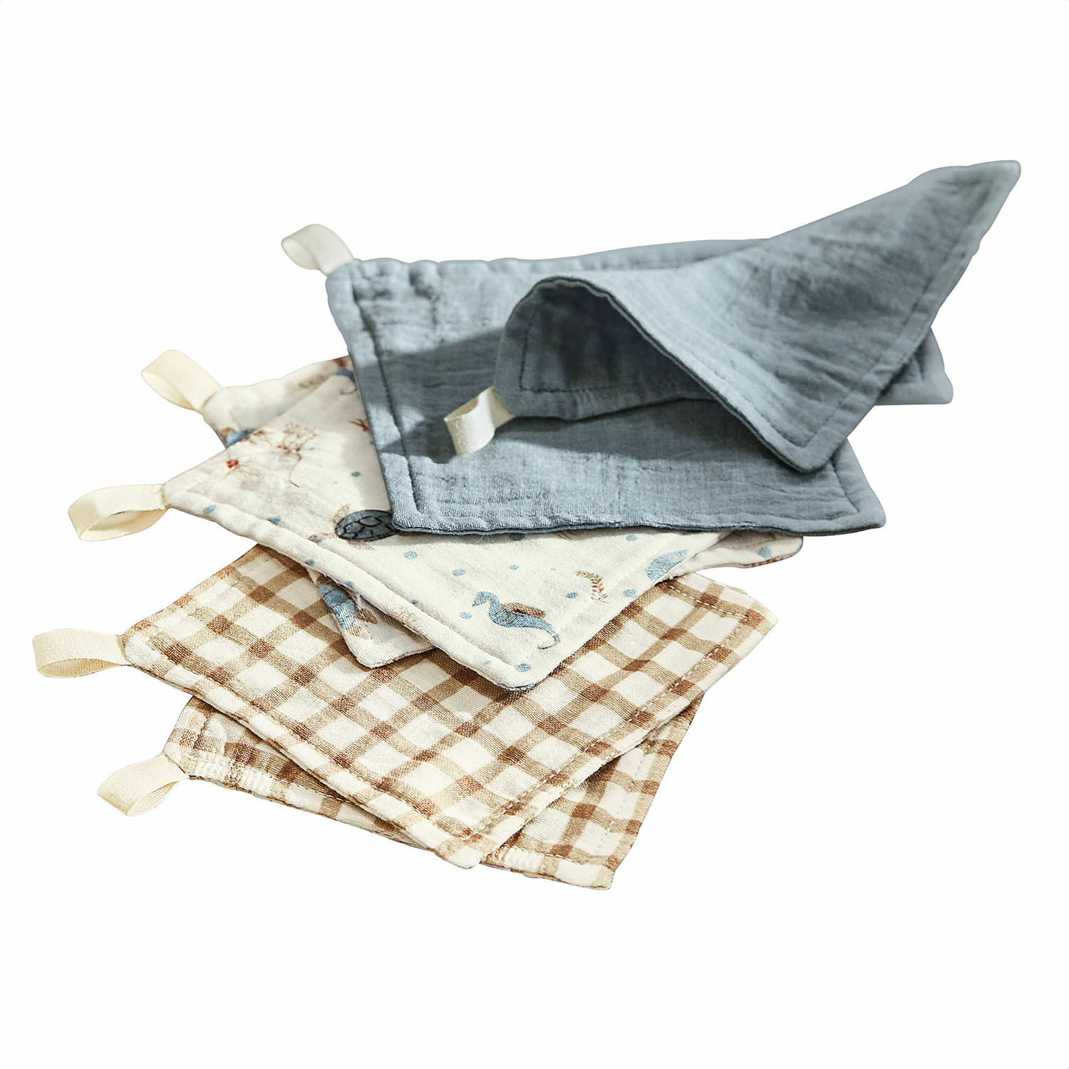 Washandje set van 6 Tinkertop Set van 4 katoenen theedoeken met verschillende patronen en kleuren, praktische keukenaccessoires
