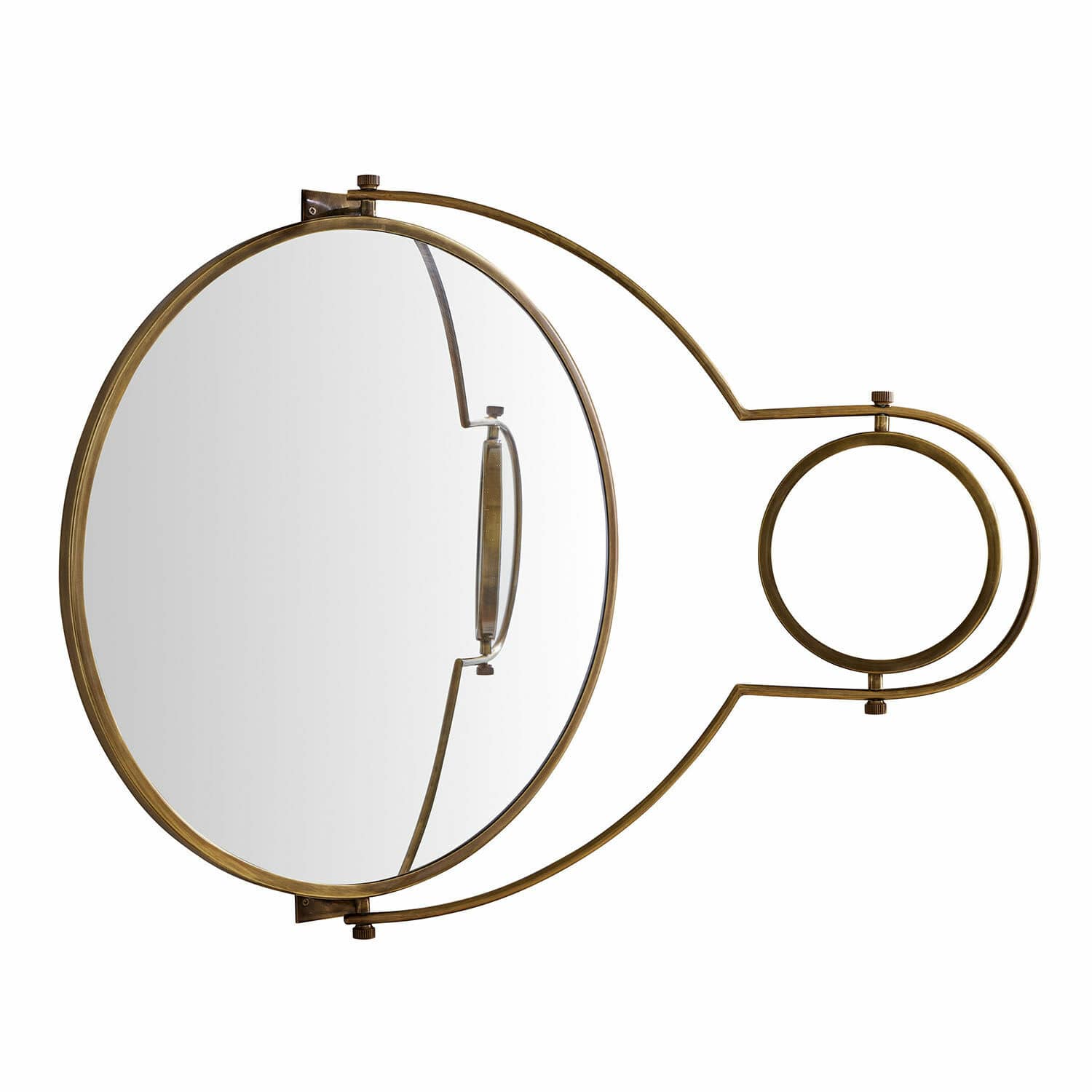 Spiegel Dornleigh Ronde wandspiegel van messing in antiek gouden kleur, modern design voor stijlvolle interieurdecoratie