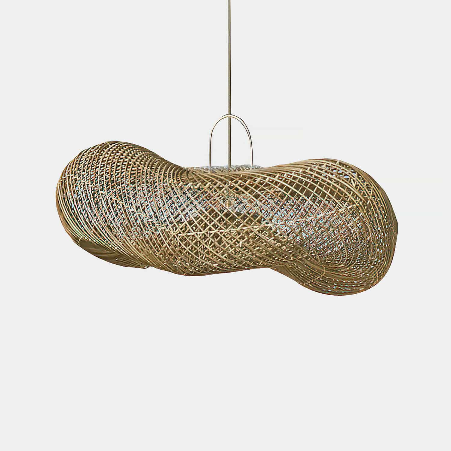 Gouden metalen hanglamp met modern gaasontwerp voor woonkamer of eetkamer