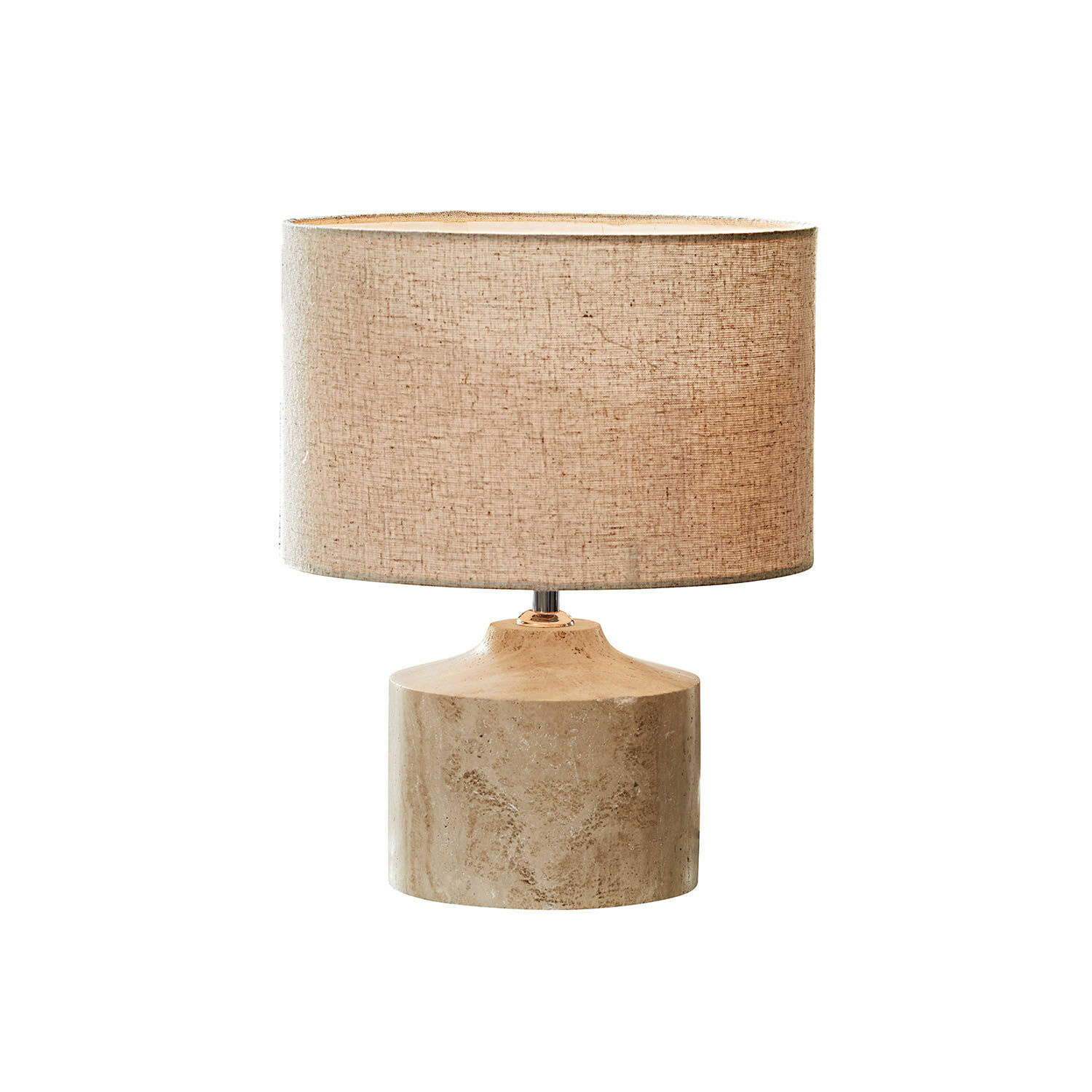 Tafellamp Caleneuve Tafellamp met beige kap en natuurkleurige marmeren voet, sfeervolle binnenverlichting