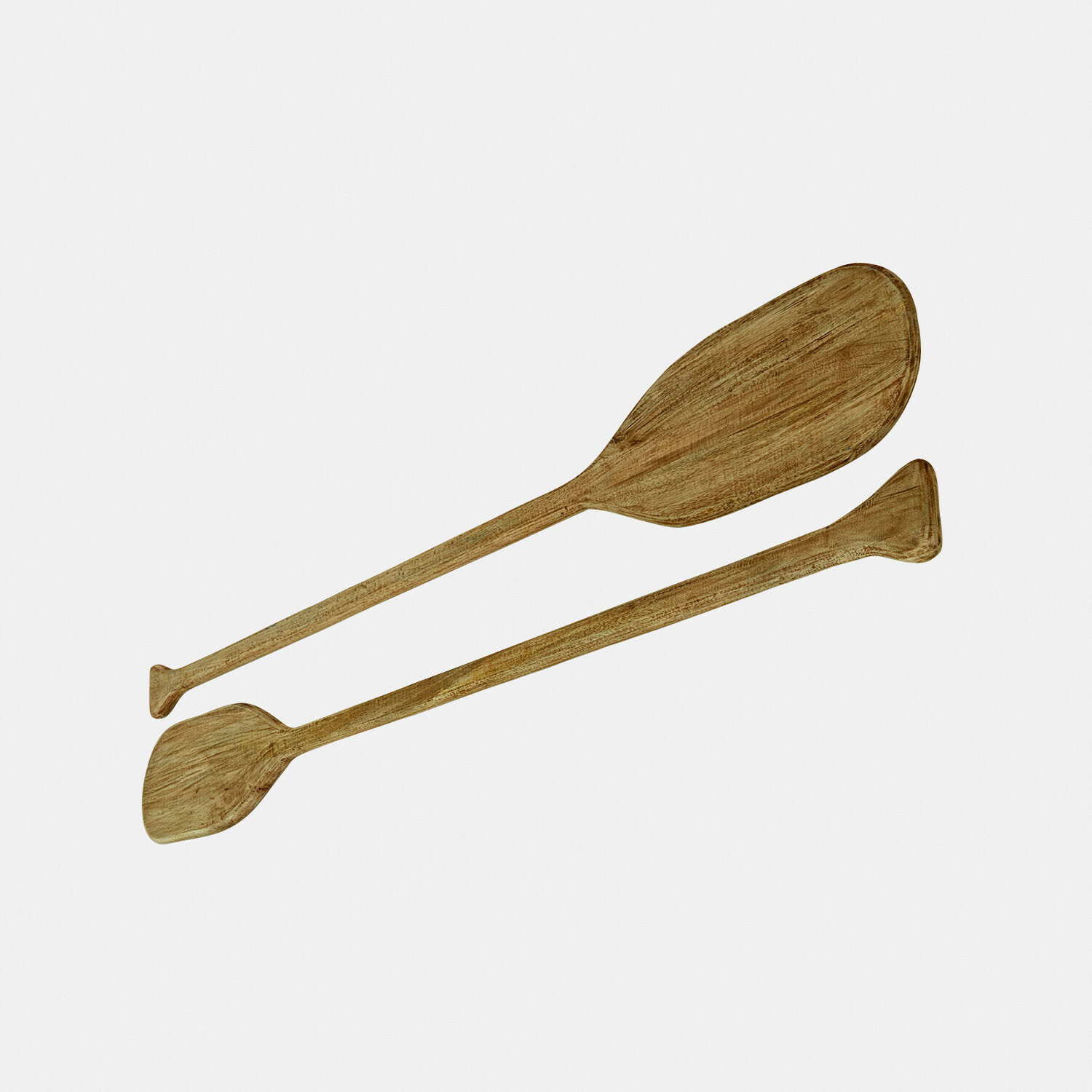 Decoratieve houten peddels in natuurlijke kleur voor wand- en interieurdecoratie