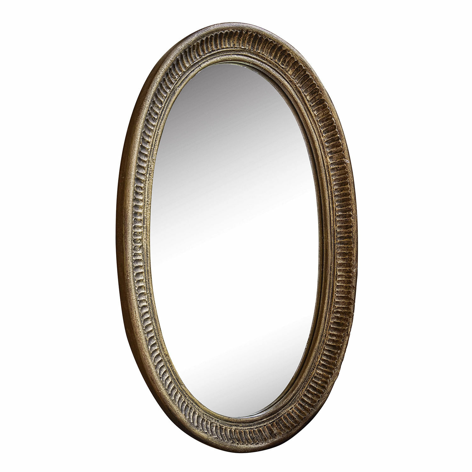 Spiegel Boissiére Ovaal spiegel met decoratieve lijst in antiek gouden kleur voor interieurdecoratie