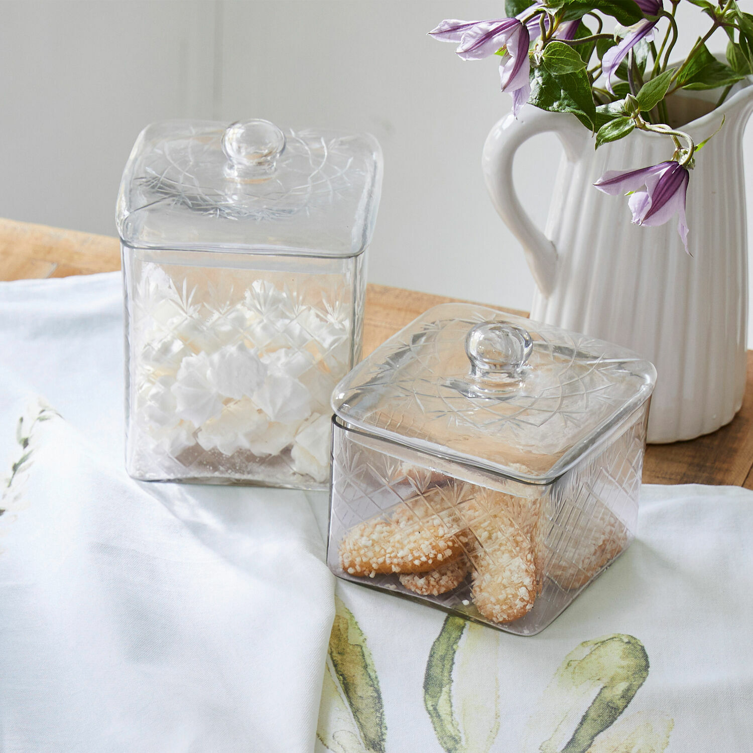 Glazen pot set van 2 Cherie