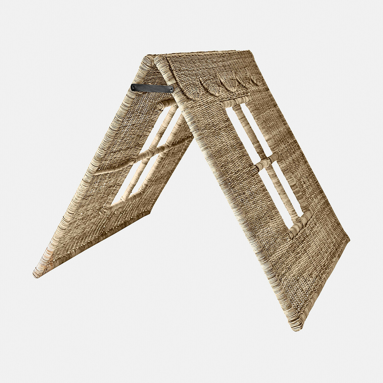 Opvouwbare boekenstandaard van natuurlijk riet, lichtgewicht en praktisch voor thuisgebruik