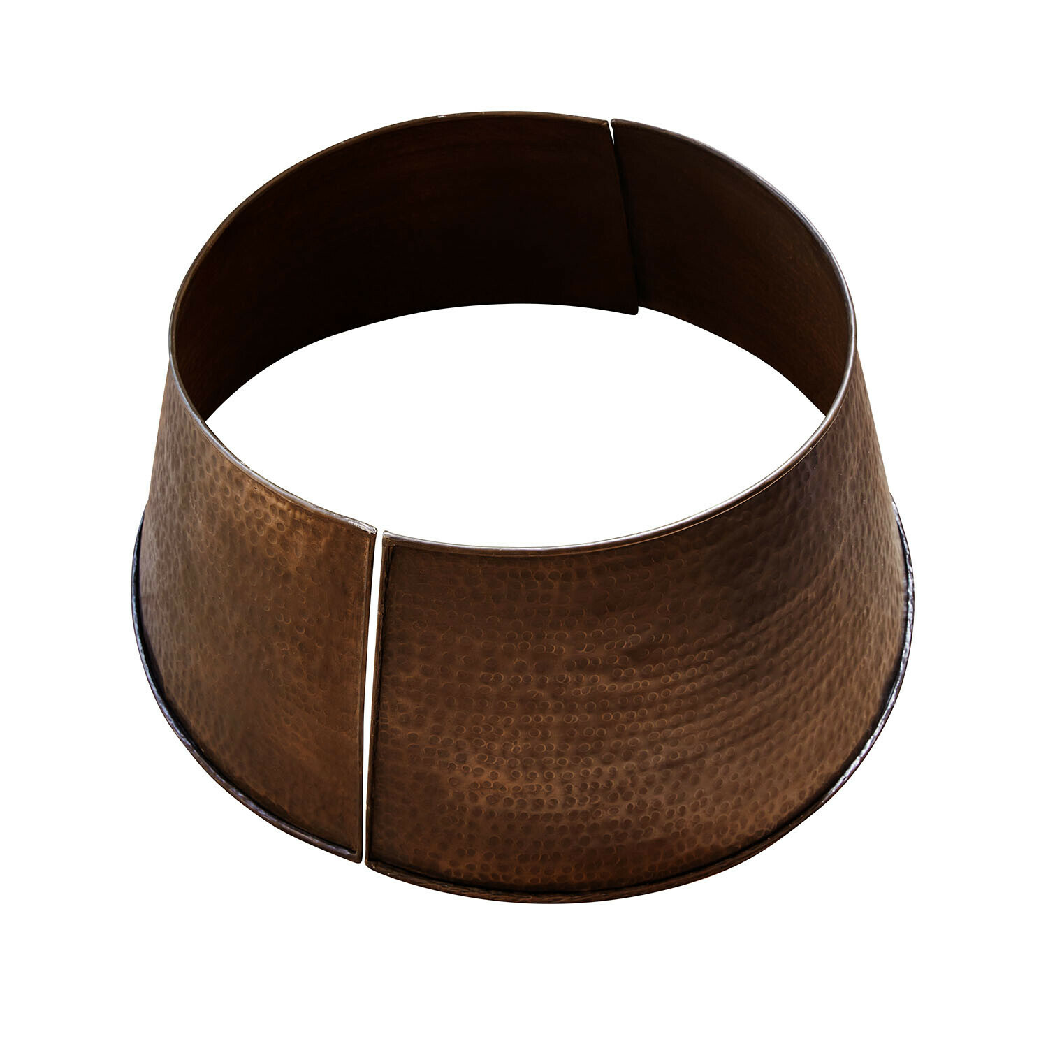 Kerstboomrok Omeyra Bruine, hamerslag metalen decoratieve ring met brede vorm voor interieurdecoratie