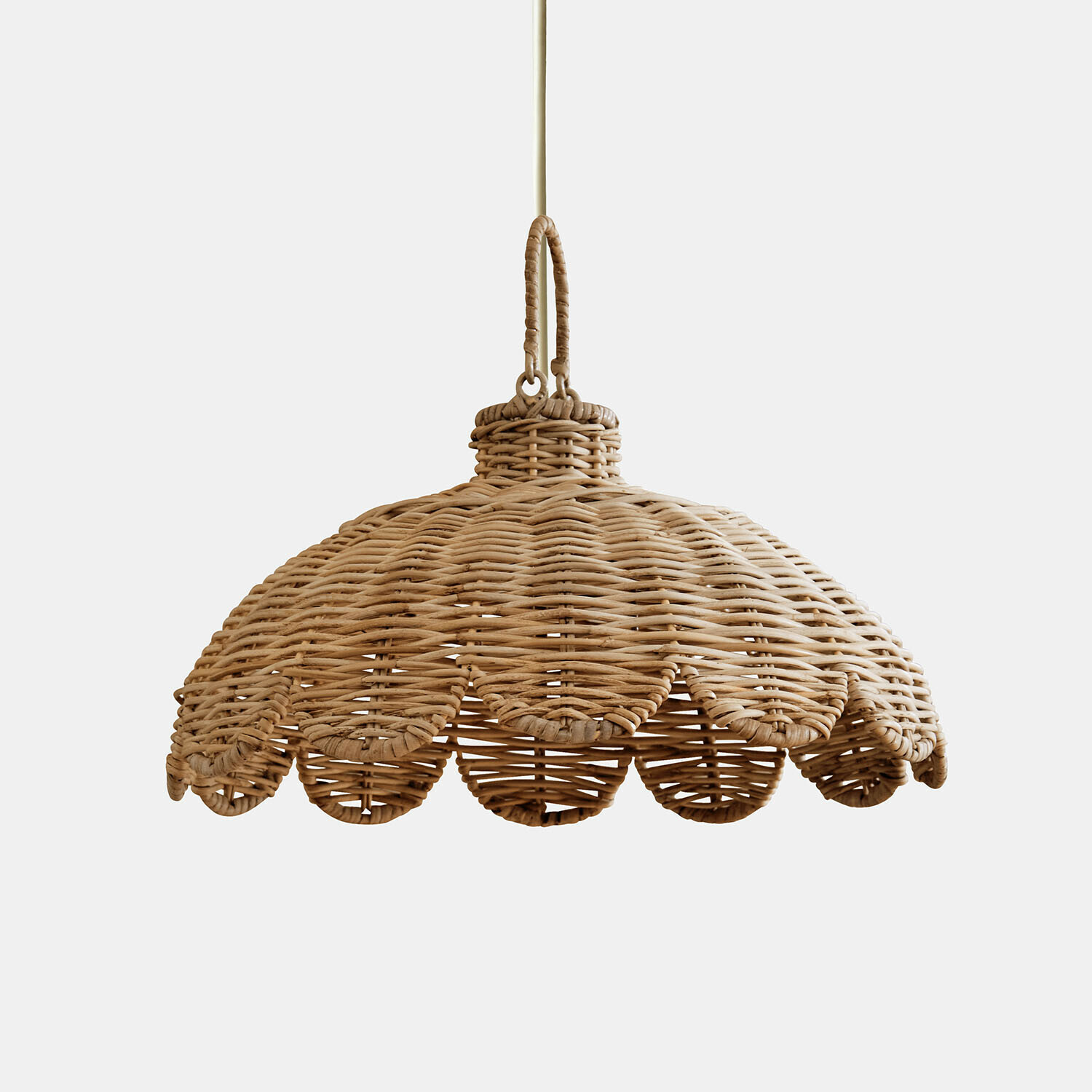 Lampenkap Glyndon Natuurlijke rotan lampenkap in bloemvorm, lichtbruine kleur voor hanglamp