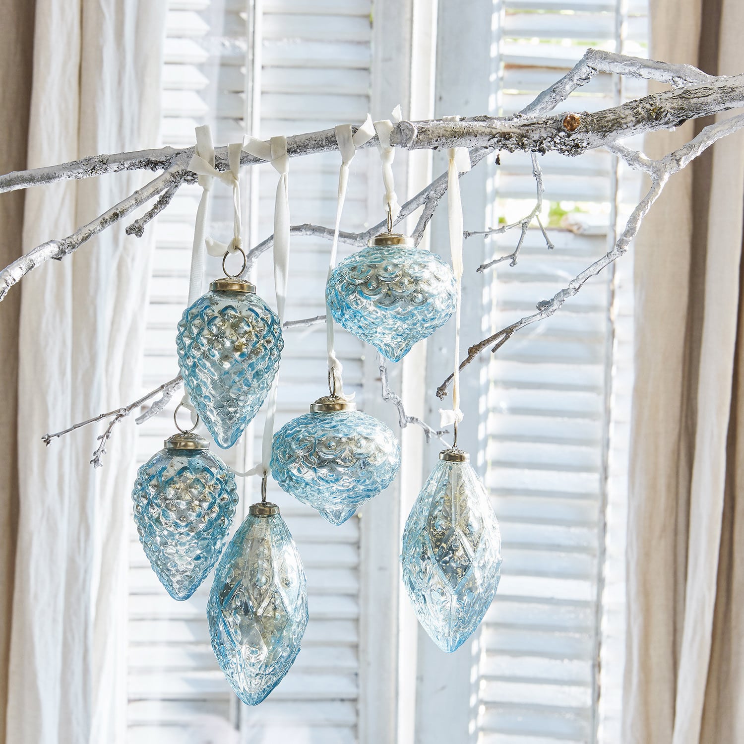 Kerstversiering set van 6 Blue