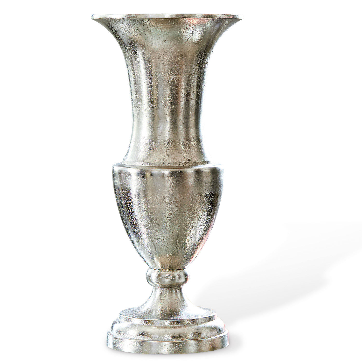 Vaas Gilberta Decoratieve metalen vaas in zilverkleur met klassiek ontwerp voor binnen en buiten