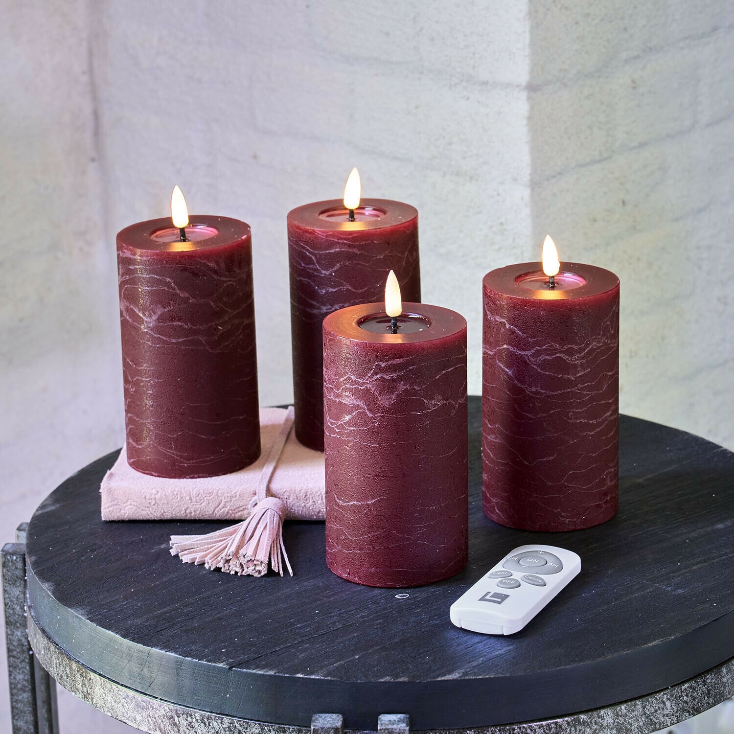Ledstompkaars set van 4 Rimfalla