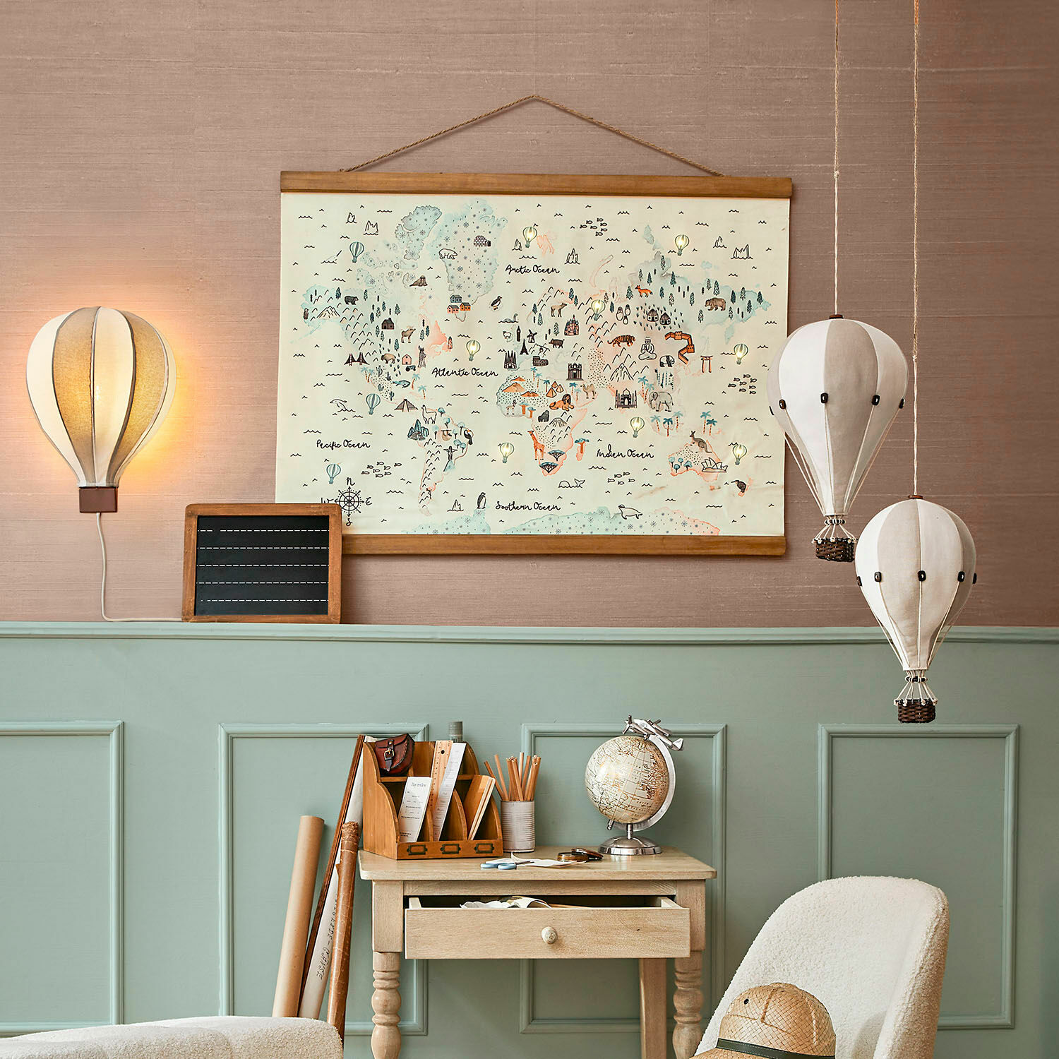 Wereldkaart met ledverlichting Chaumont