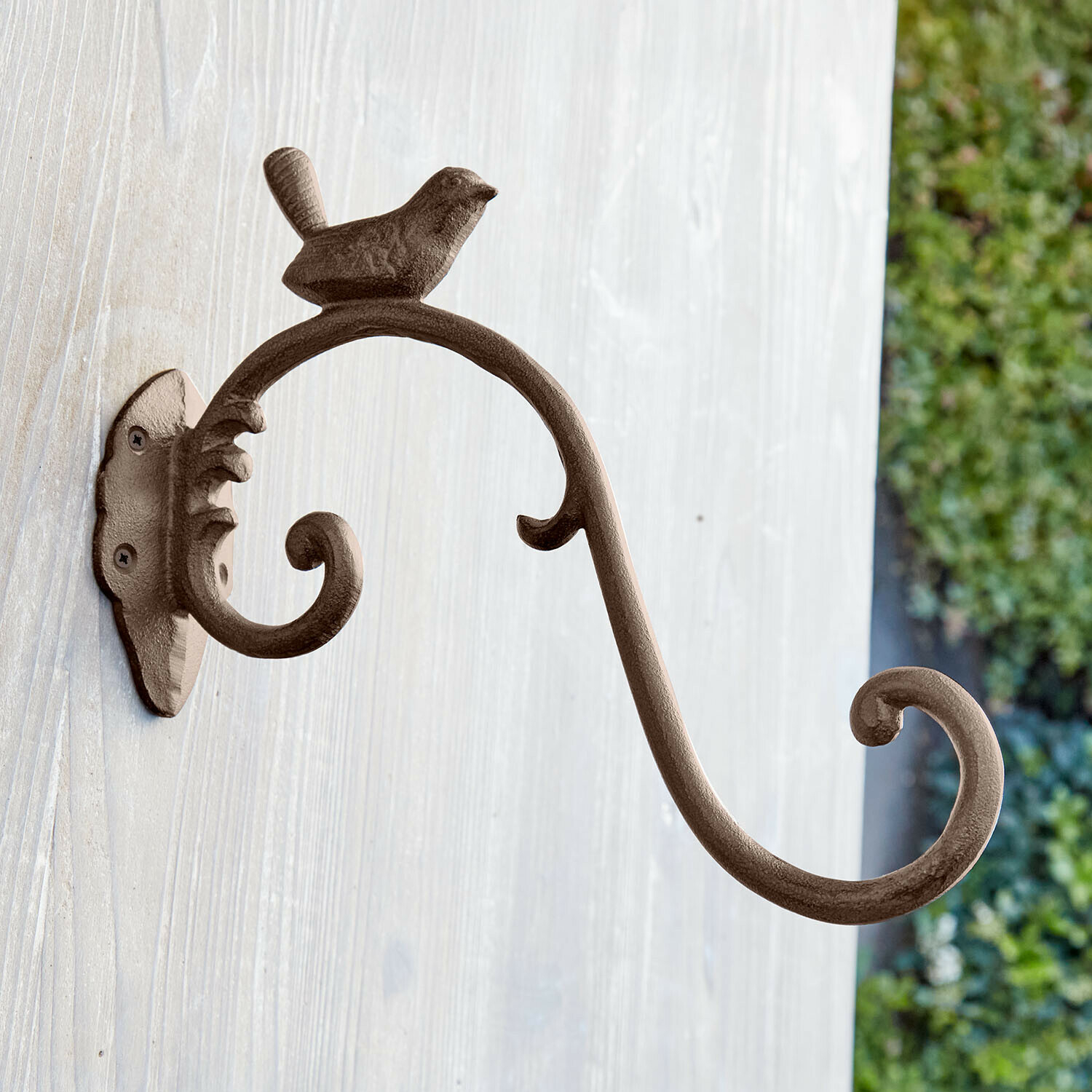 Wandhaak Grelonne, Zuiver gietijzer, Voor aan een tuinhuisje of op het terras, Voor hangmanden etc. in antiekbruin