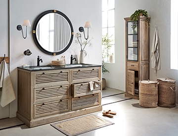 Natuurlijke look in de badkamer