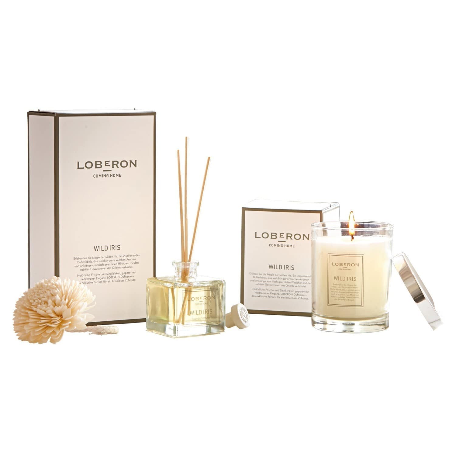 Set van een geurkaars en interieurparfum Wild Iris