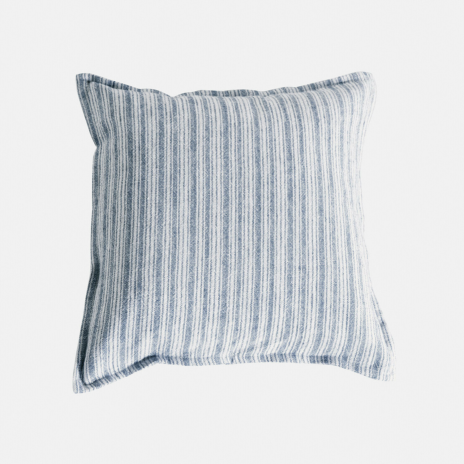 Decoratief katoenen kussen met blauw-witte strepen, zacht en stijlvol voor de woonkamer