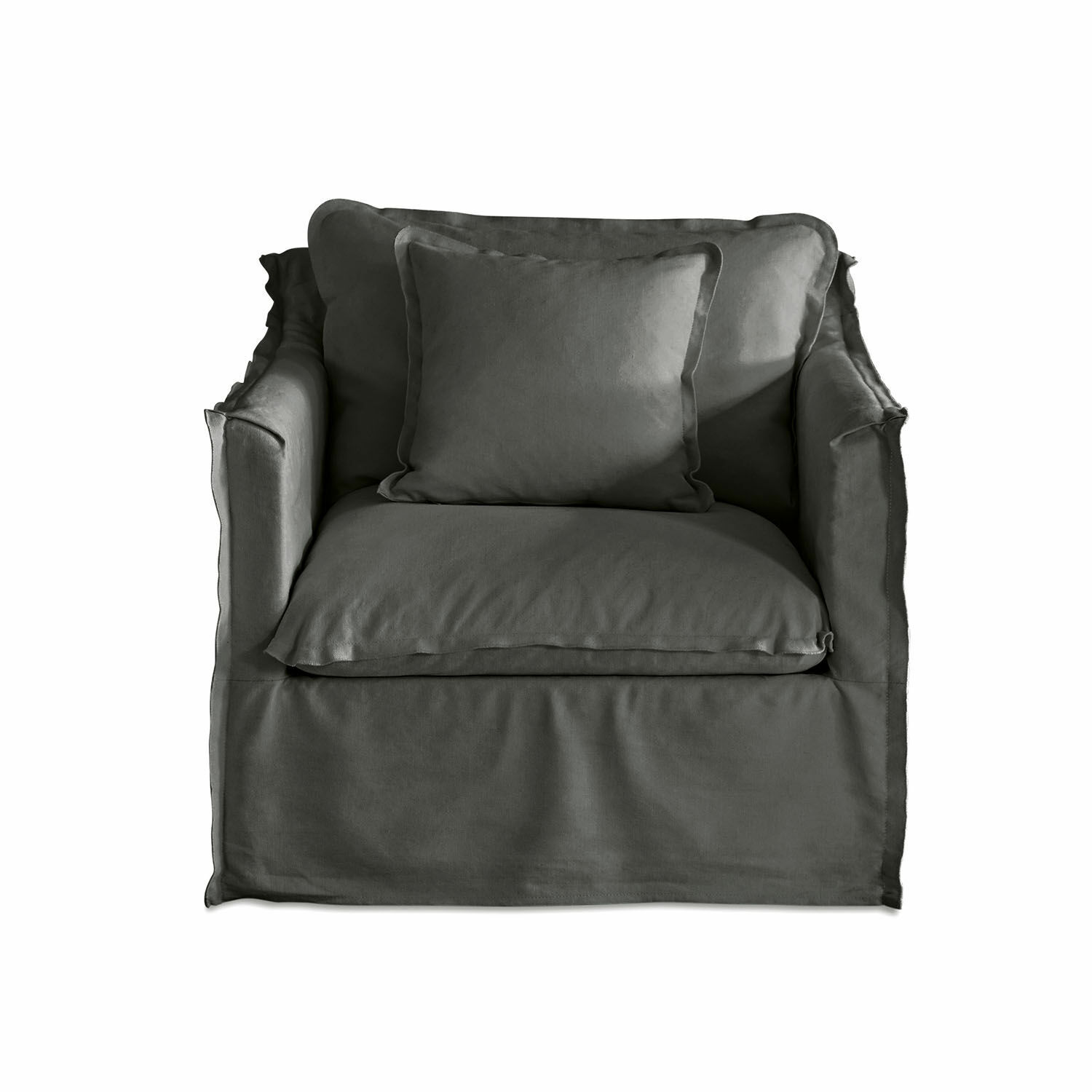 grijs Grijze Tienen fauteuil van zachte stof, comfortabele stoel voor moderne woonkamer