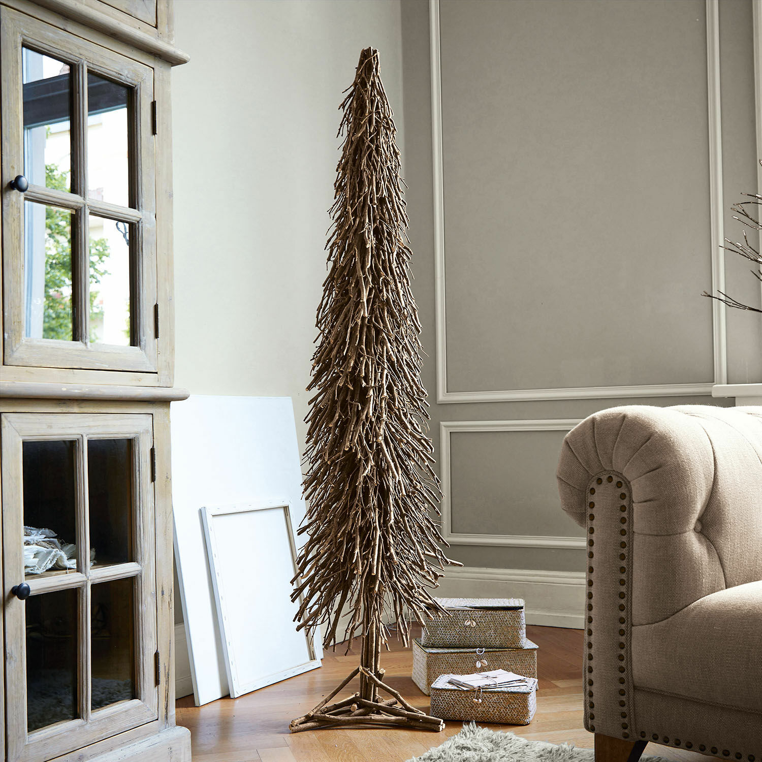 Sierboom Sullivan Decoratieve boom van natuurlijke bruine takken voor binnen, woonkamerdecoratie