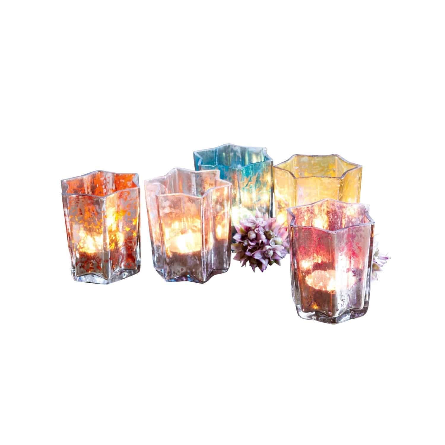 Windlicht, set van 5 Bigarré