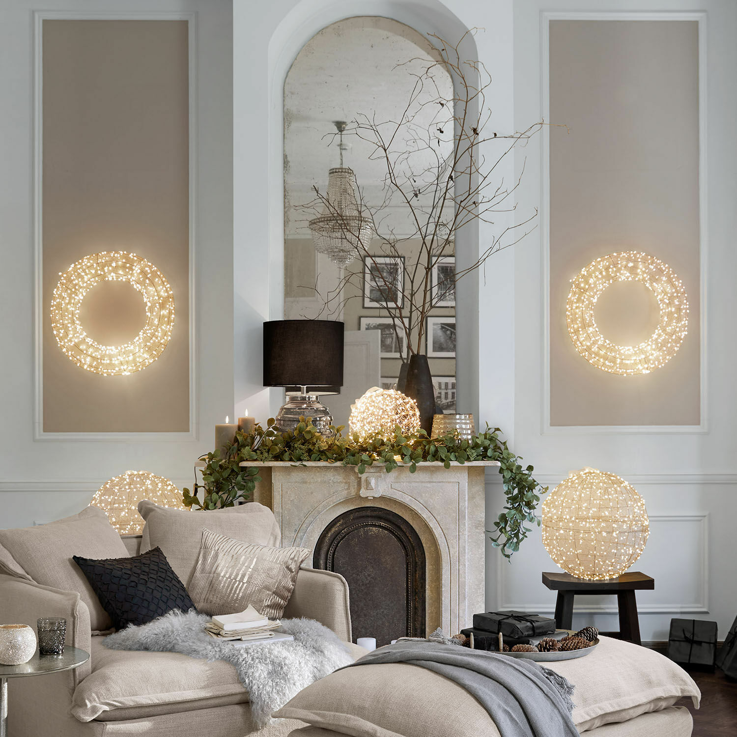 Krans met ledlampjes Veralisse