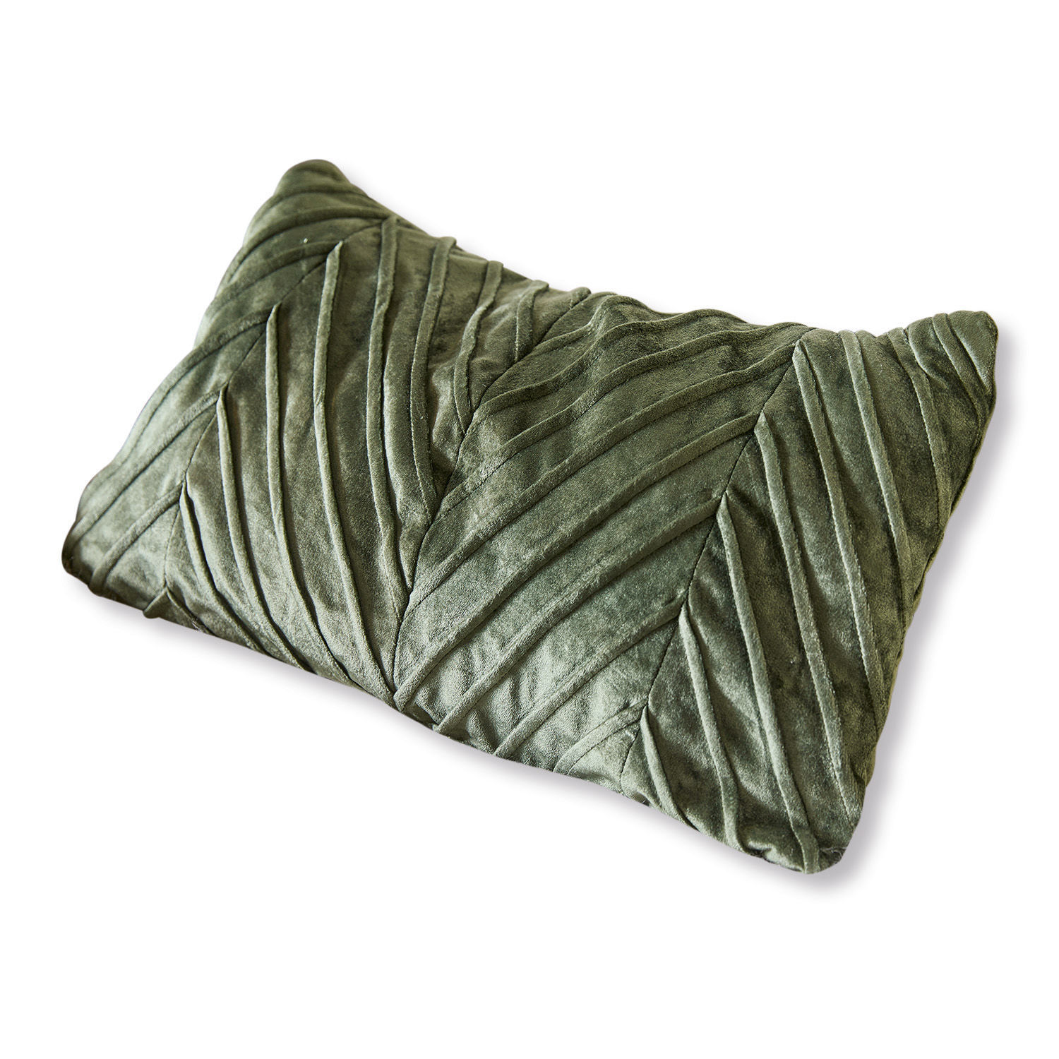 Groen fluwelen sierkussen met geometrisch patroon en zachte stof voor woonkamer