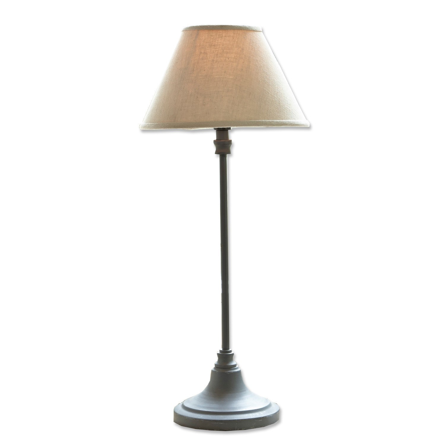 beige/grijs Tafellamp Swindon met grijze metalen voet en beige kap voor woonkamer