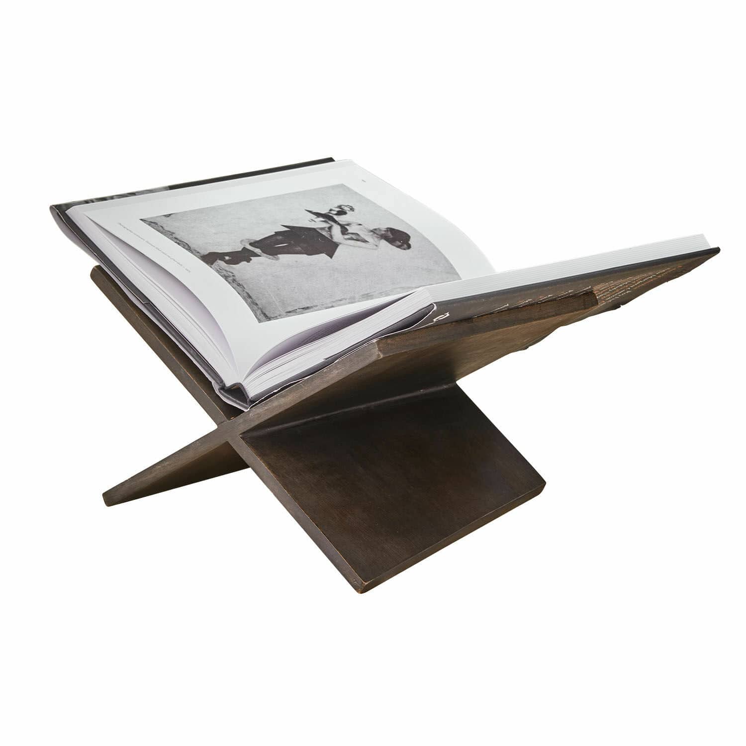 Boekenstandaard Rialenca Boekenstandaard van donker hout in kruisvorm, ideaal voor comfortabel lezen en decoratie