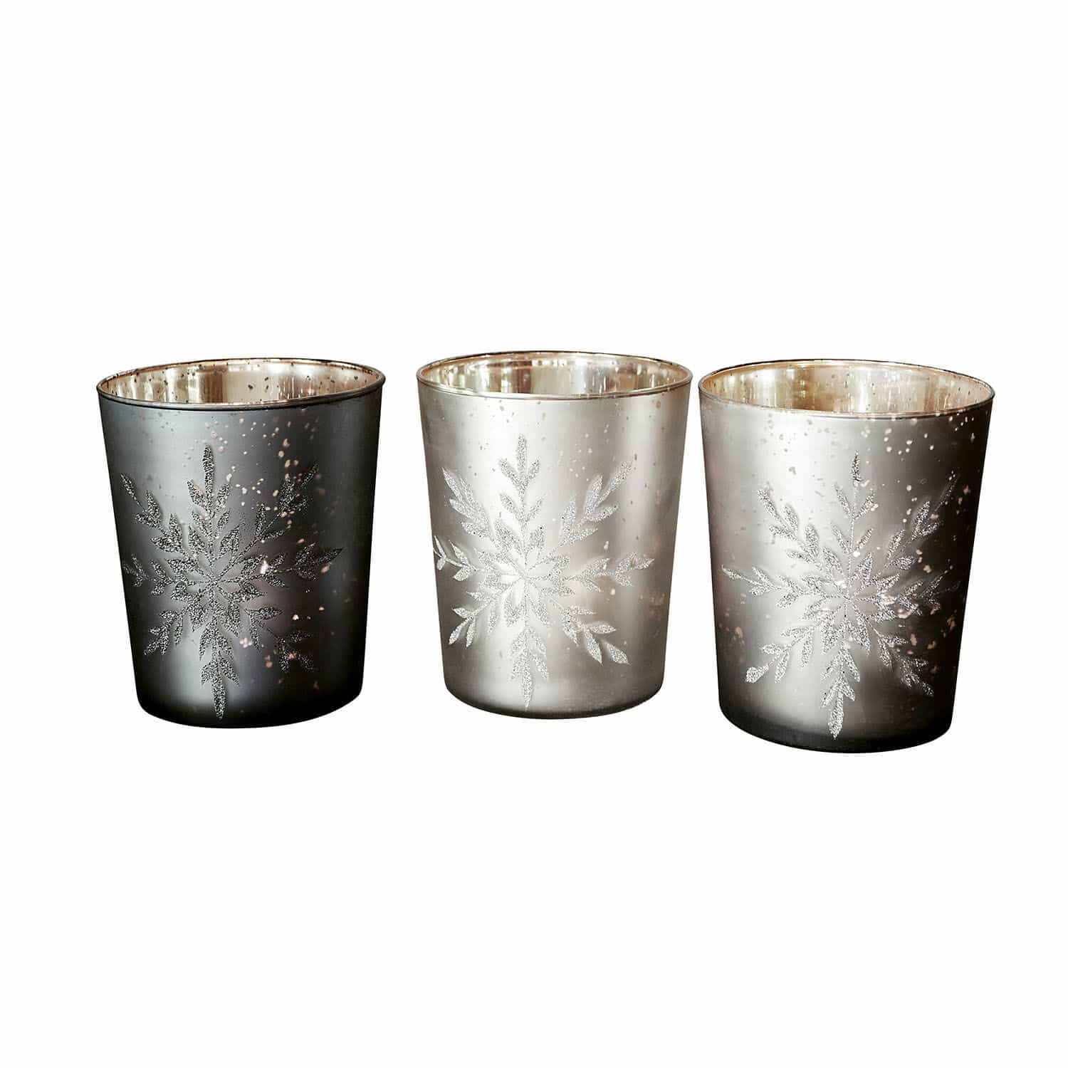 Windlicht set van 3 Snowflakes