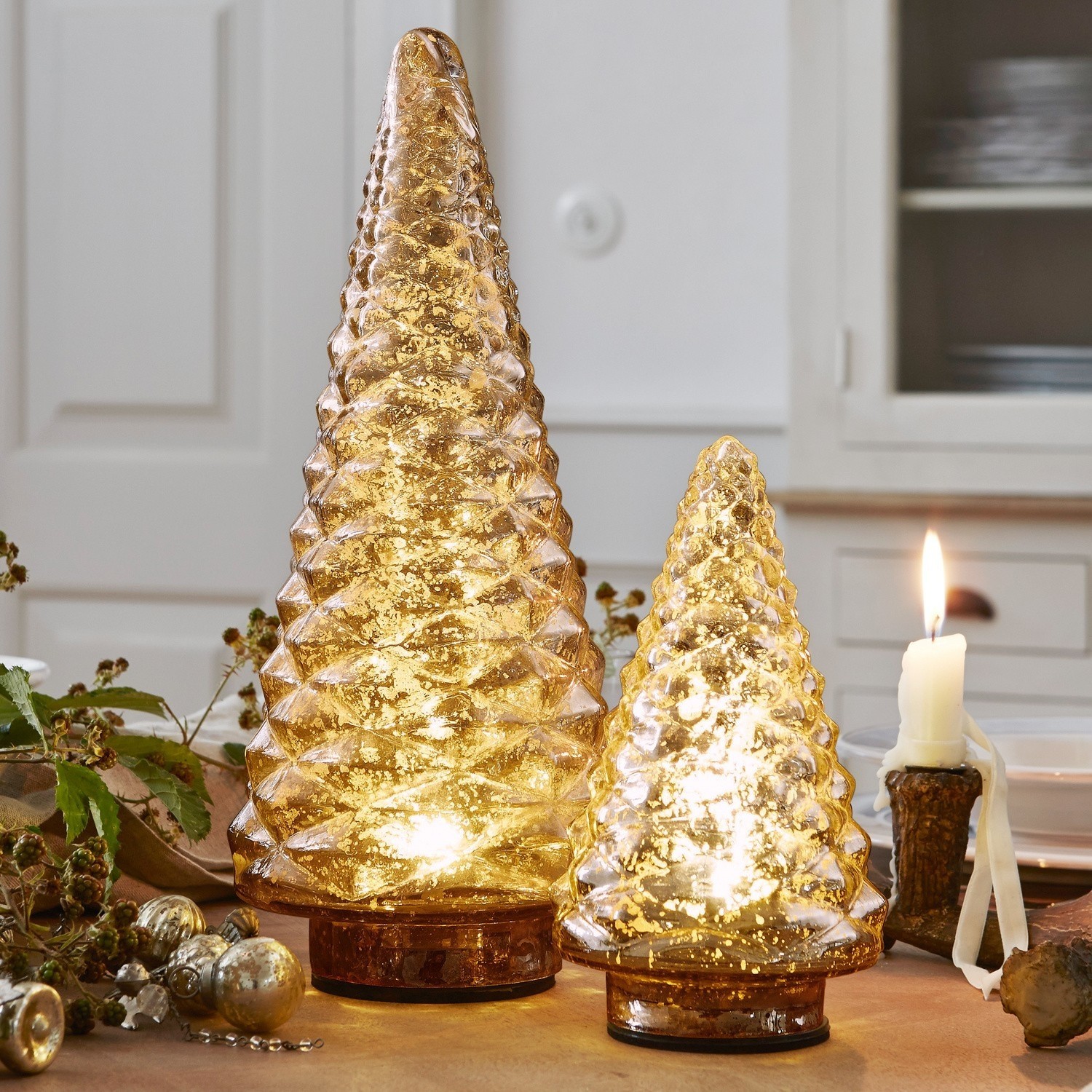 Decoratie bomen set van 2 Cohen