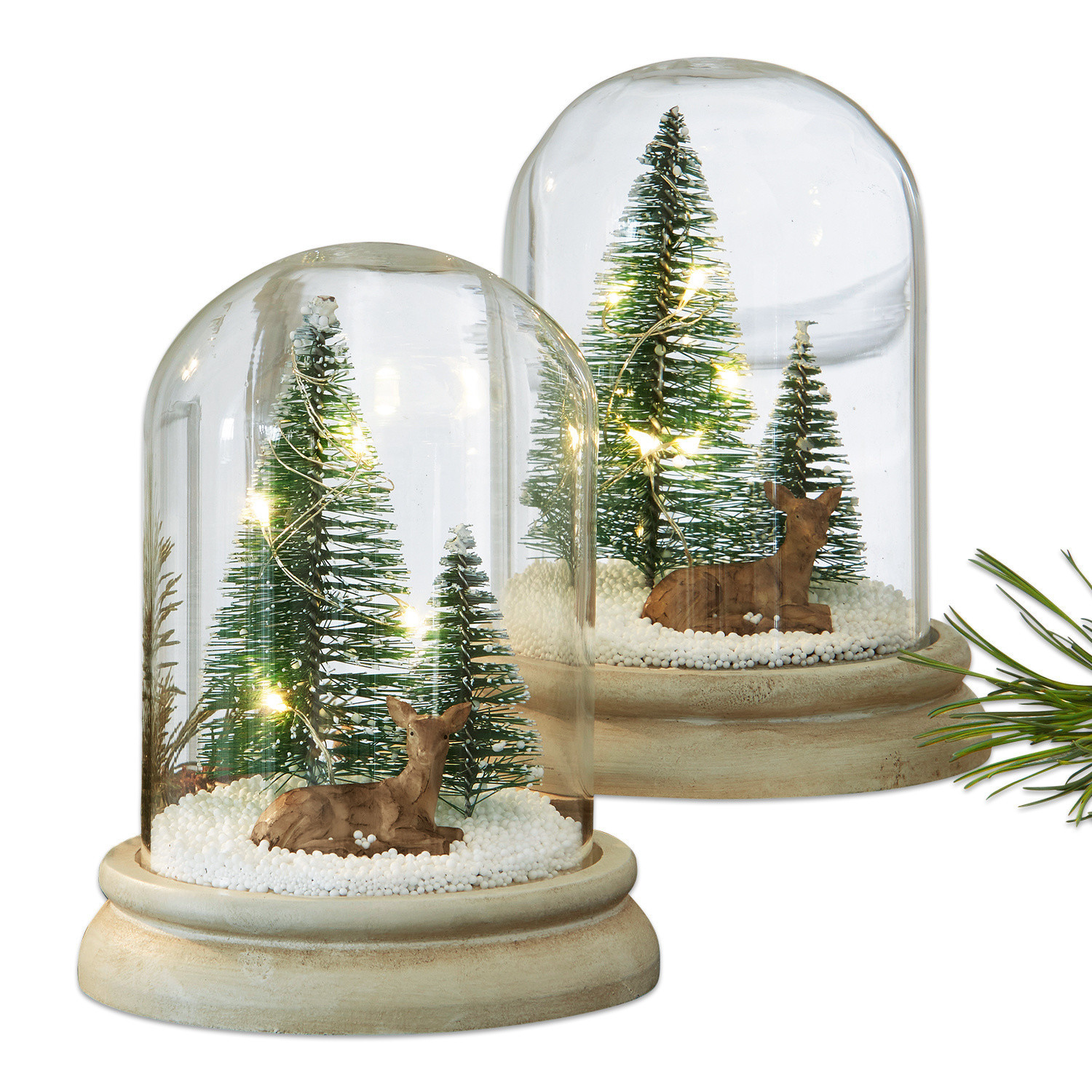 Glazen stolp set van 2 Winterwonderland