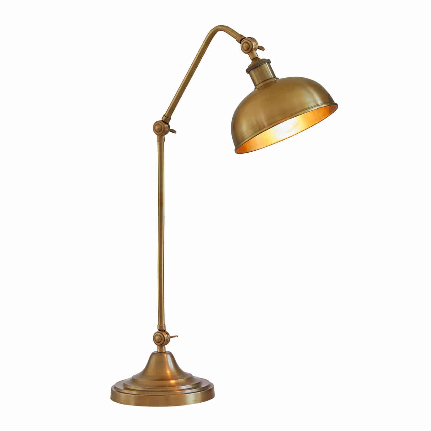 Tafellamp Delacroille Verstelbare metalen tafellamp in messingkleur, ideaal voor bureauverlichting en vintage interieurs