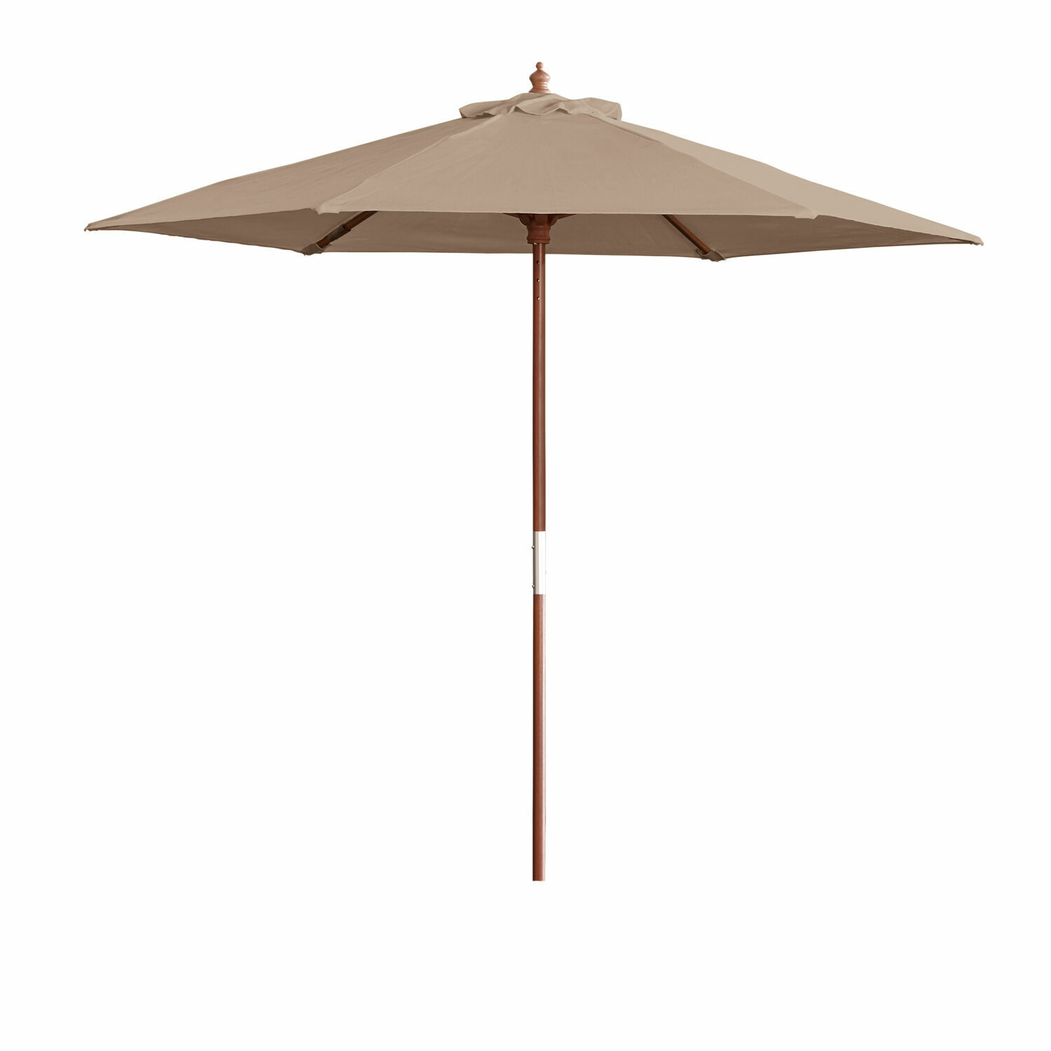 Tuinparasol Enfield in taupe met houten frame, geschikt voor terras en tuin als zonwering