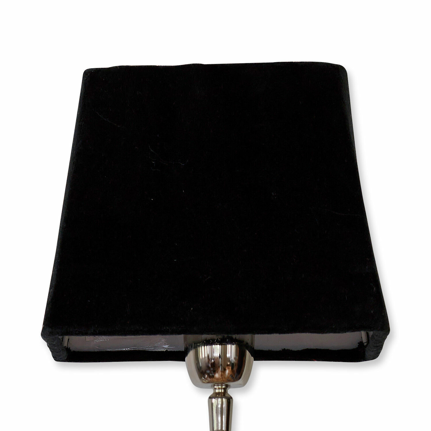 fluweelzwart Zwarte fluwelen lampenkap Linderas met metalen fitting, stijlvolle woonaccessoire voor verlichting