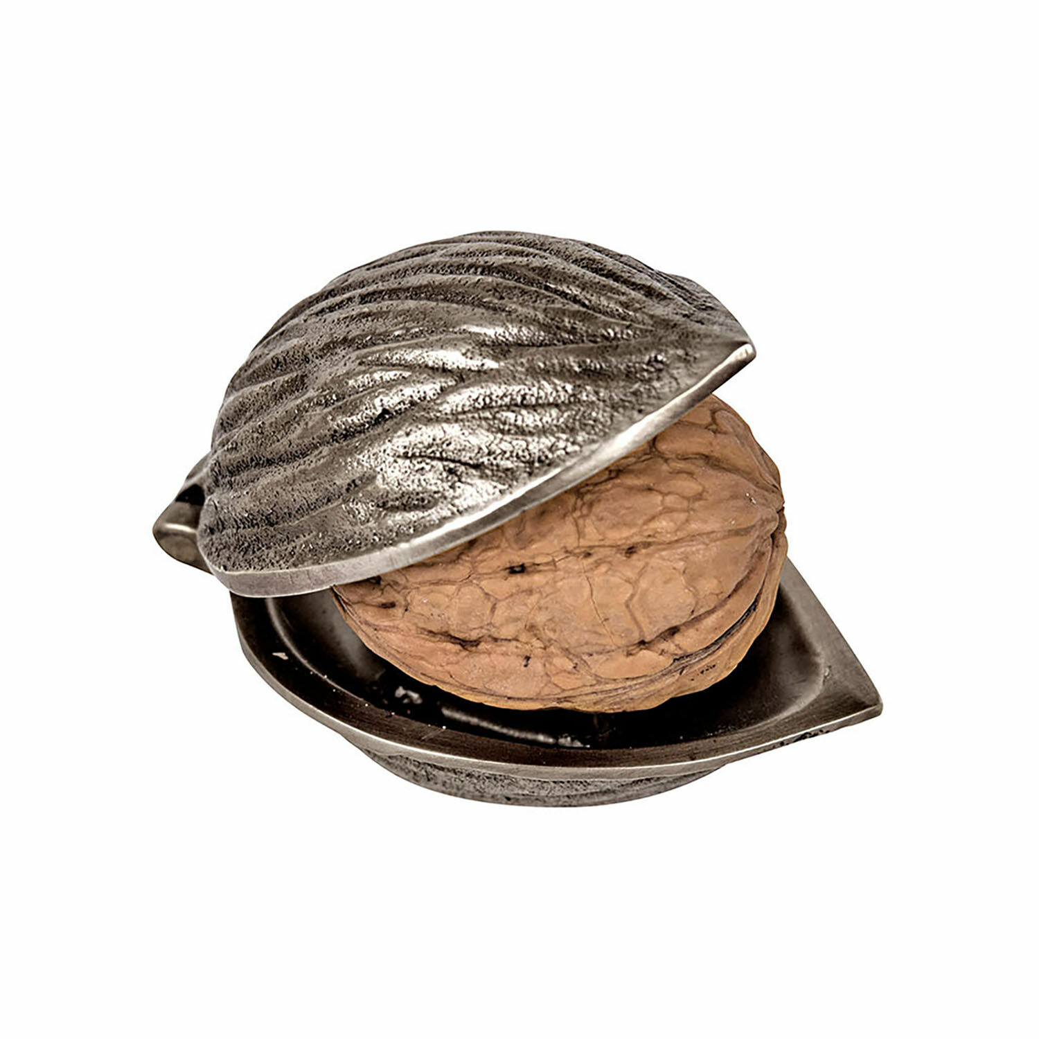 Antiekzilverkleurige notenkraker Swansea van metaal, praktisch en decoratief keukengereedschap