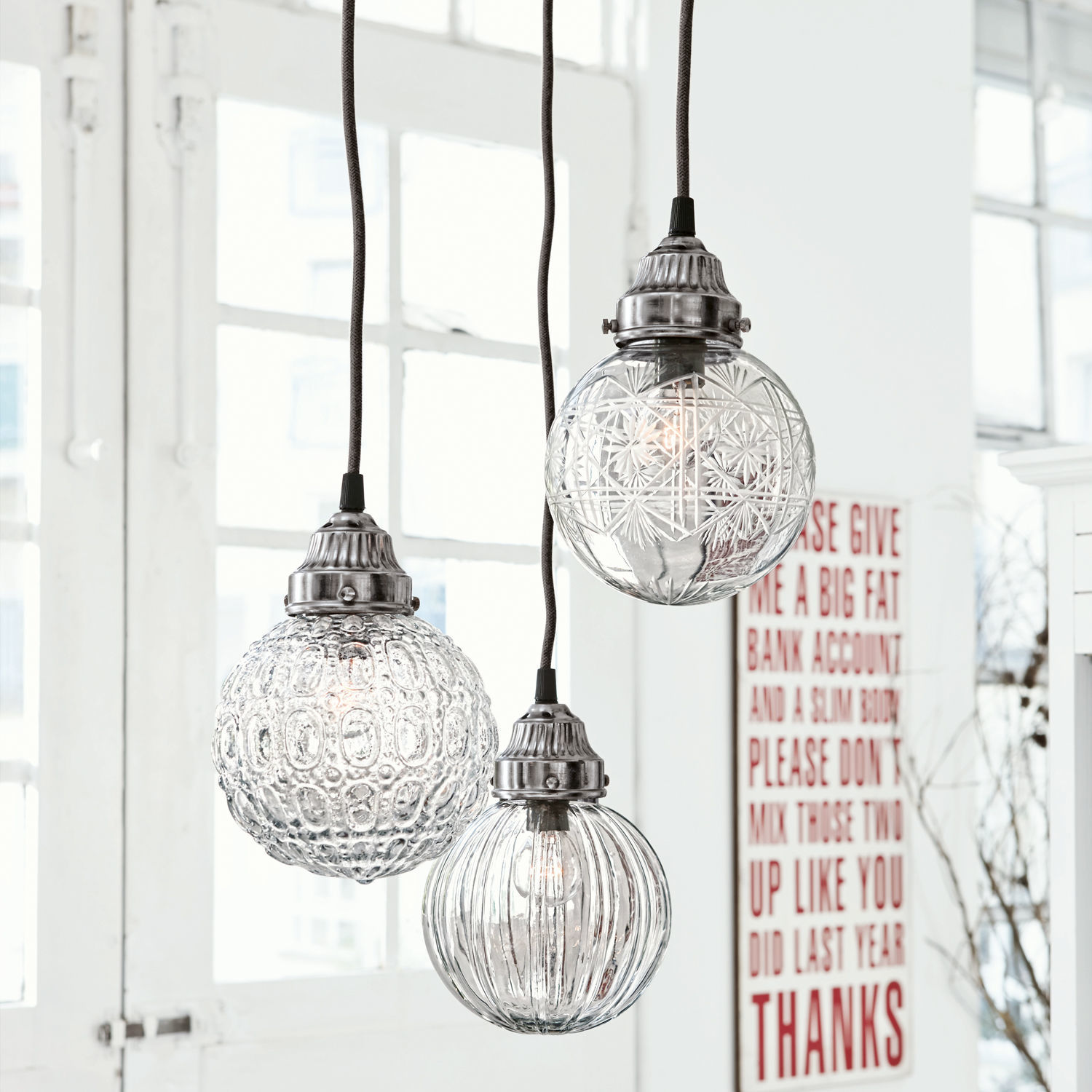 Hanglamp set van 3 Lidia