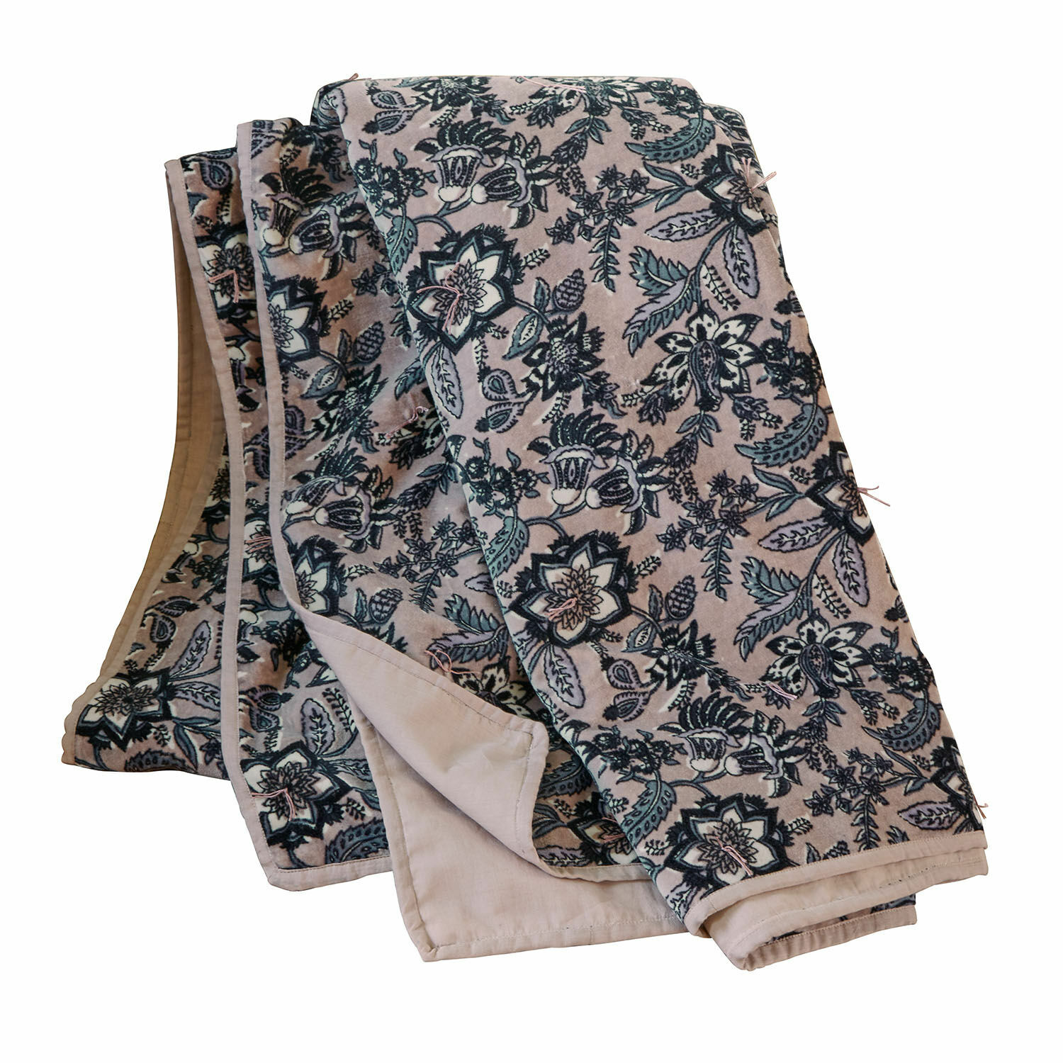 Plaid Elarion Deken met bloemenpatroon in beige en groen, zacht materiaal voor huisdecoratie