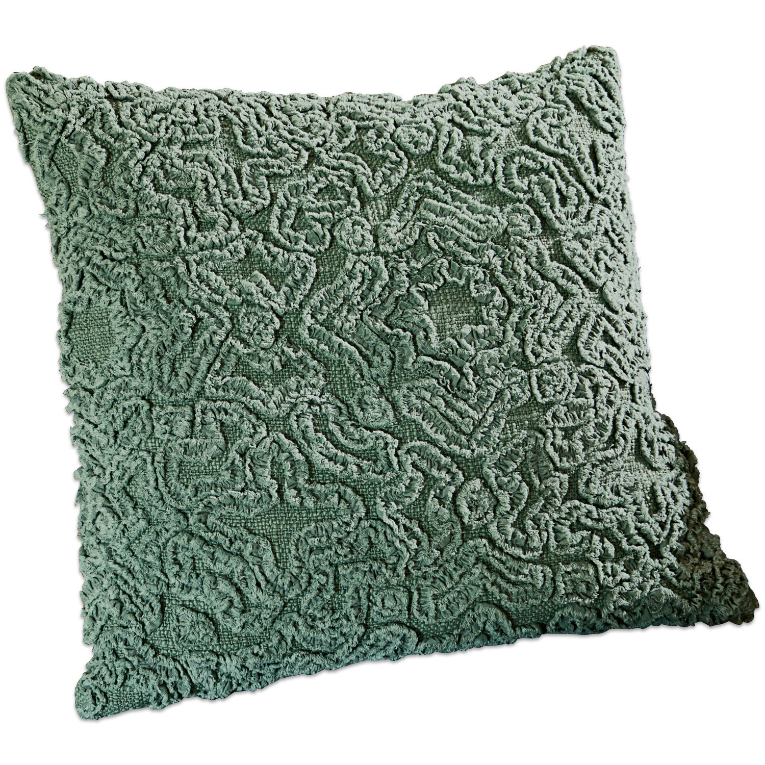 Groen decoratief kussen van zacht materiaal met gestructureerd patroon voor woonkamer