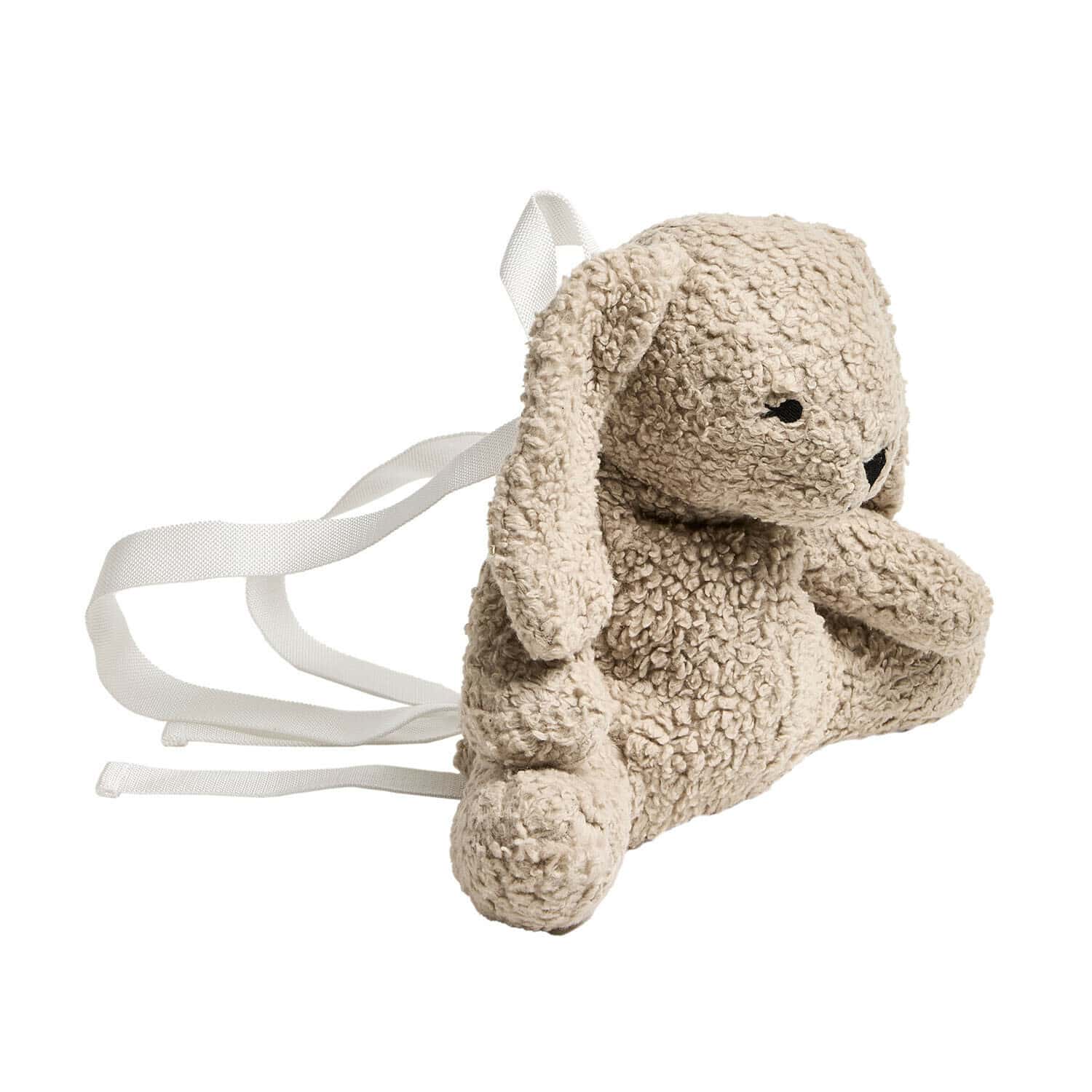 Hazenrugzak Fluffernap Kinder rugzak in de vorm van een zachte beige pluchen konijn, perfect voor speelgoed
