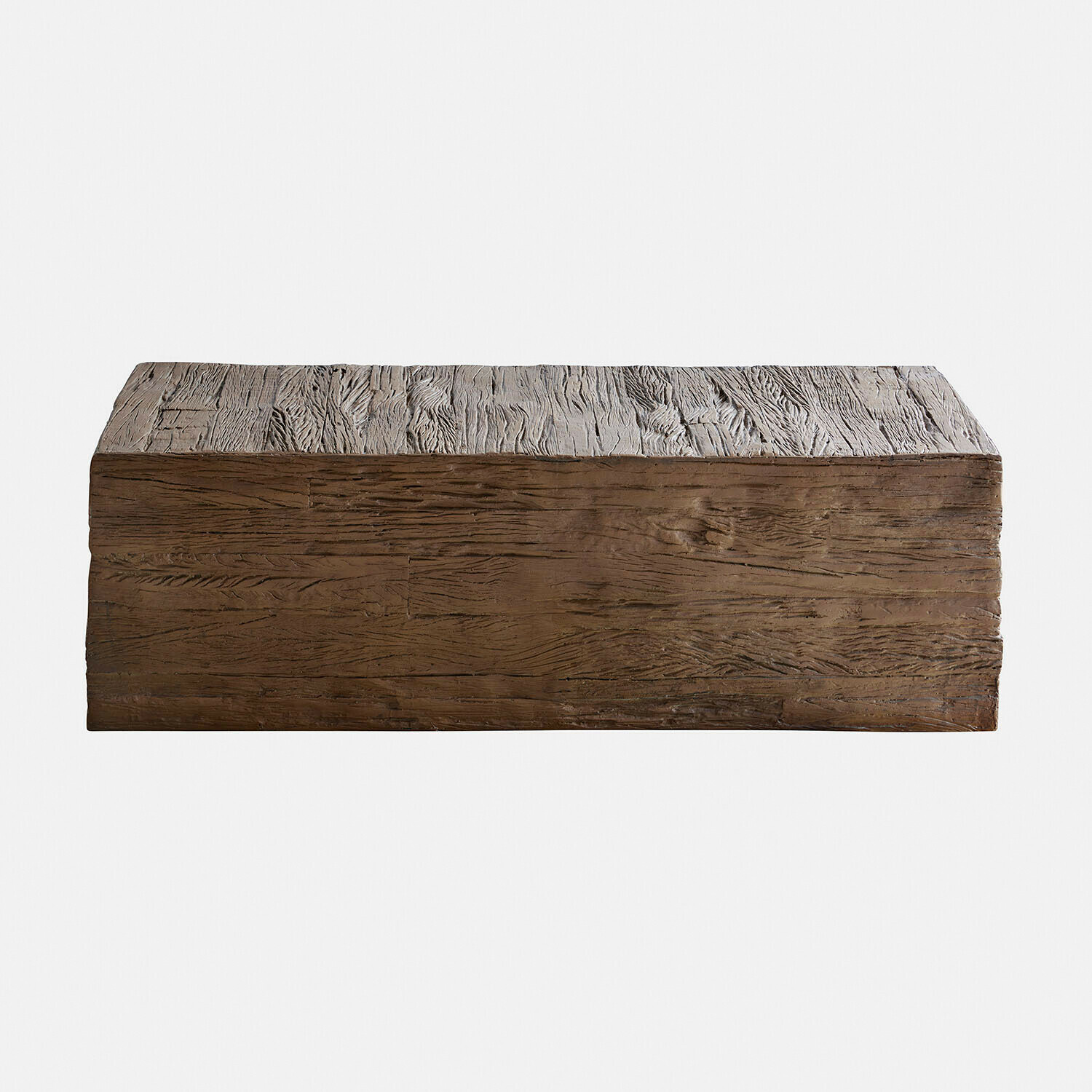 Salontafel Fenwarden Rechthoekige salontafel van bruin hout met duidelijke houtstructuur voor woonkamer