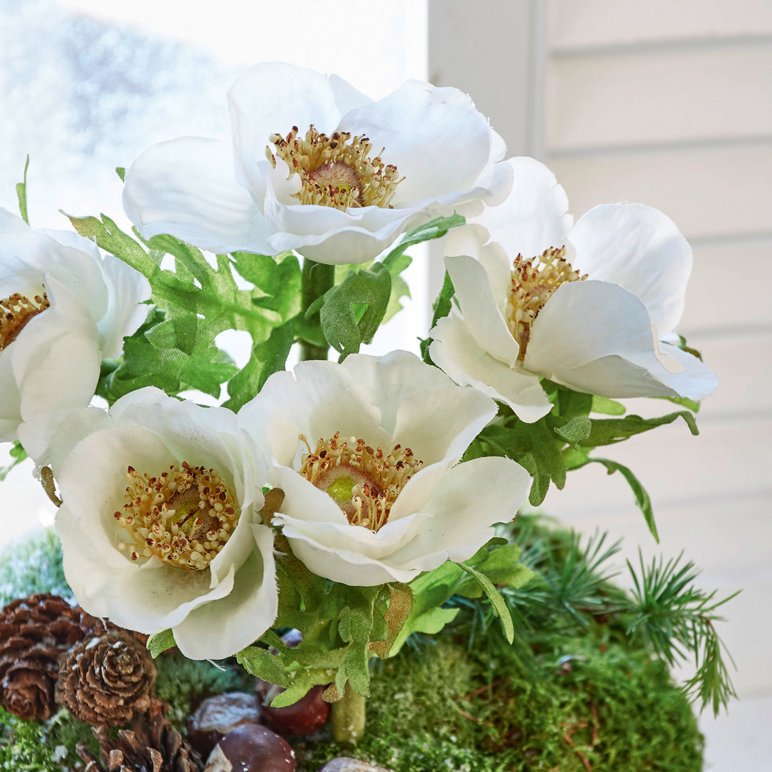 Sierbloem kerstroos set van 5 Grain