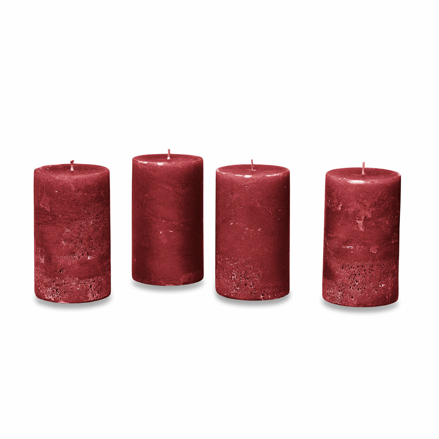 rood Set van 4 rode Braga kaarsen van was, interieurdecoratie, decoratieve kaarsen