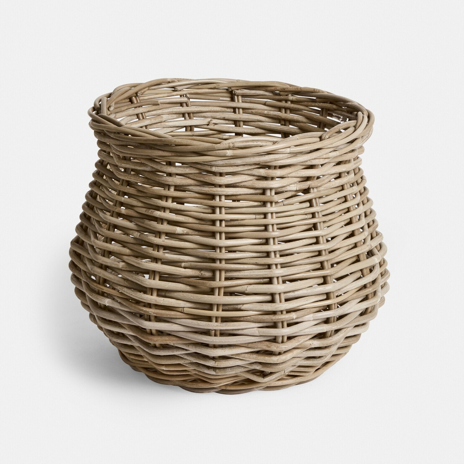 Mand Elvendia Ronde mand van natuurlijk beige riet, perfect voor opslag en interieurdecoratie