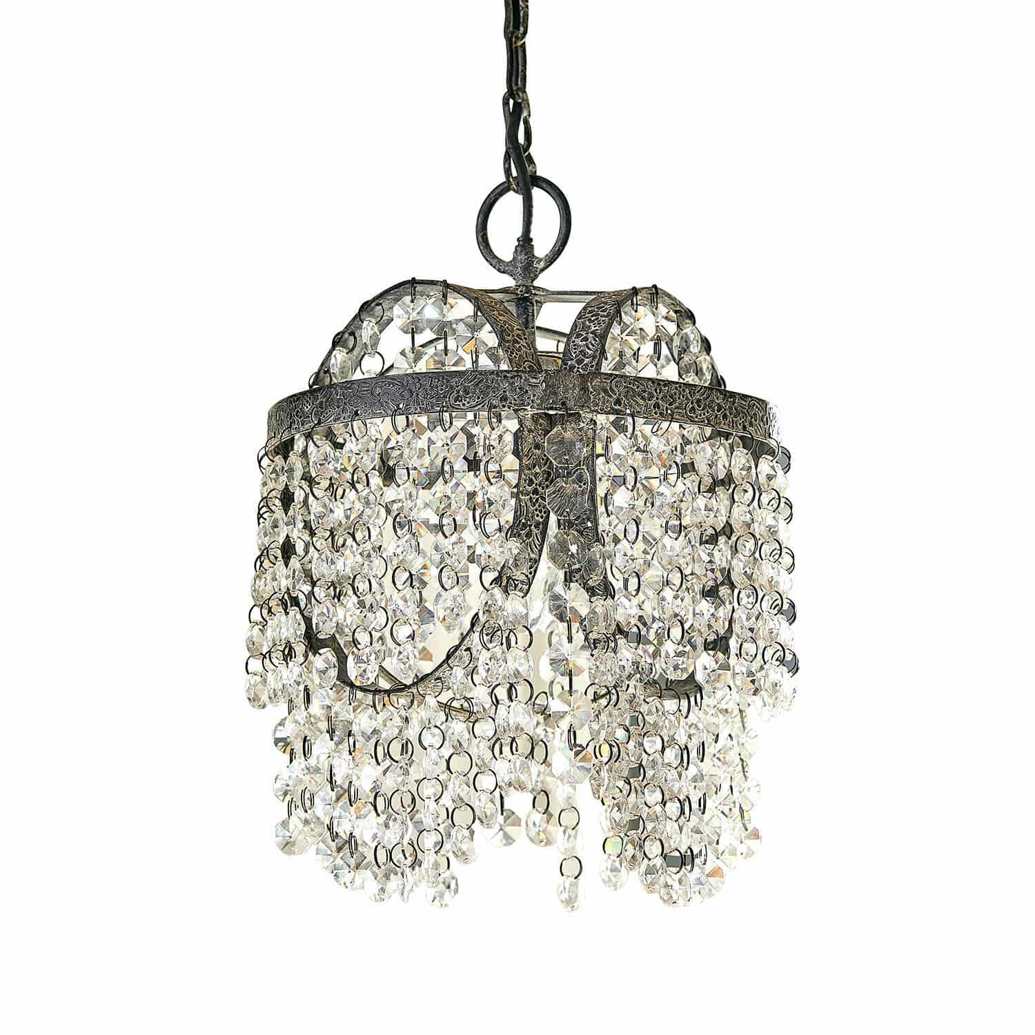 Hanglamp Venolio Hanglamp met kristallen kralen en metalen vintage frame voor stijlvolle interieurdecoratie