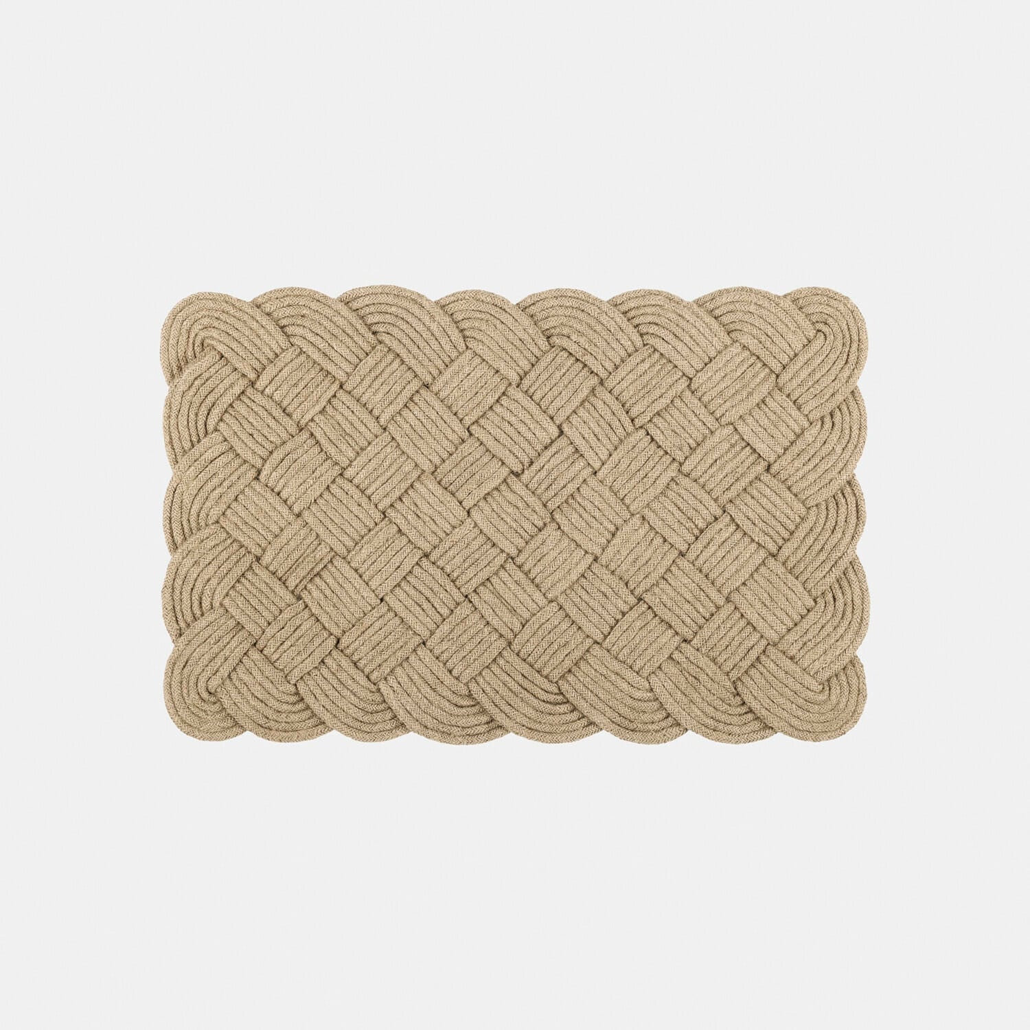 Deurmat Harman Gevlochten vloerkleed van natuurlijk touw in beige en bruine tinten, vloerdecoratie