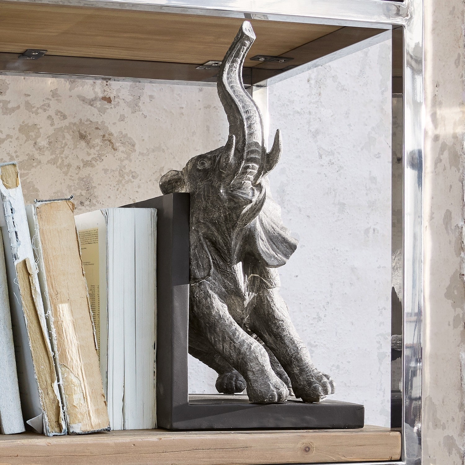 Boekensteun set van 2 Elephants