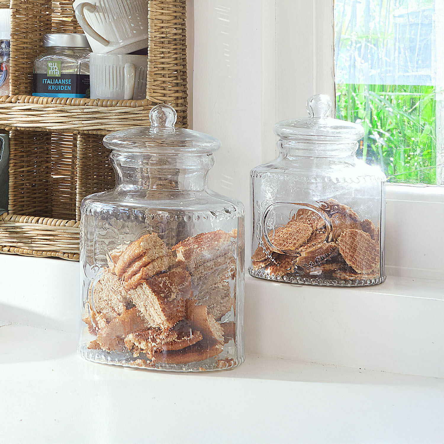 Glazen pot set van 2 Elvanto