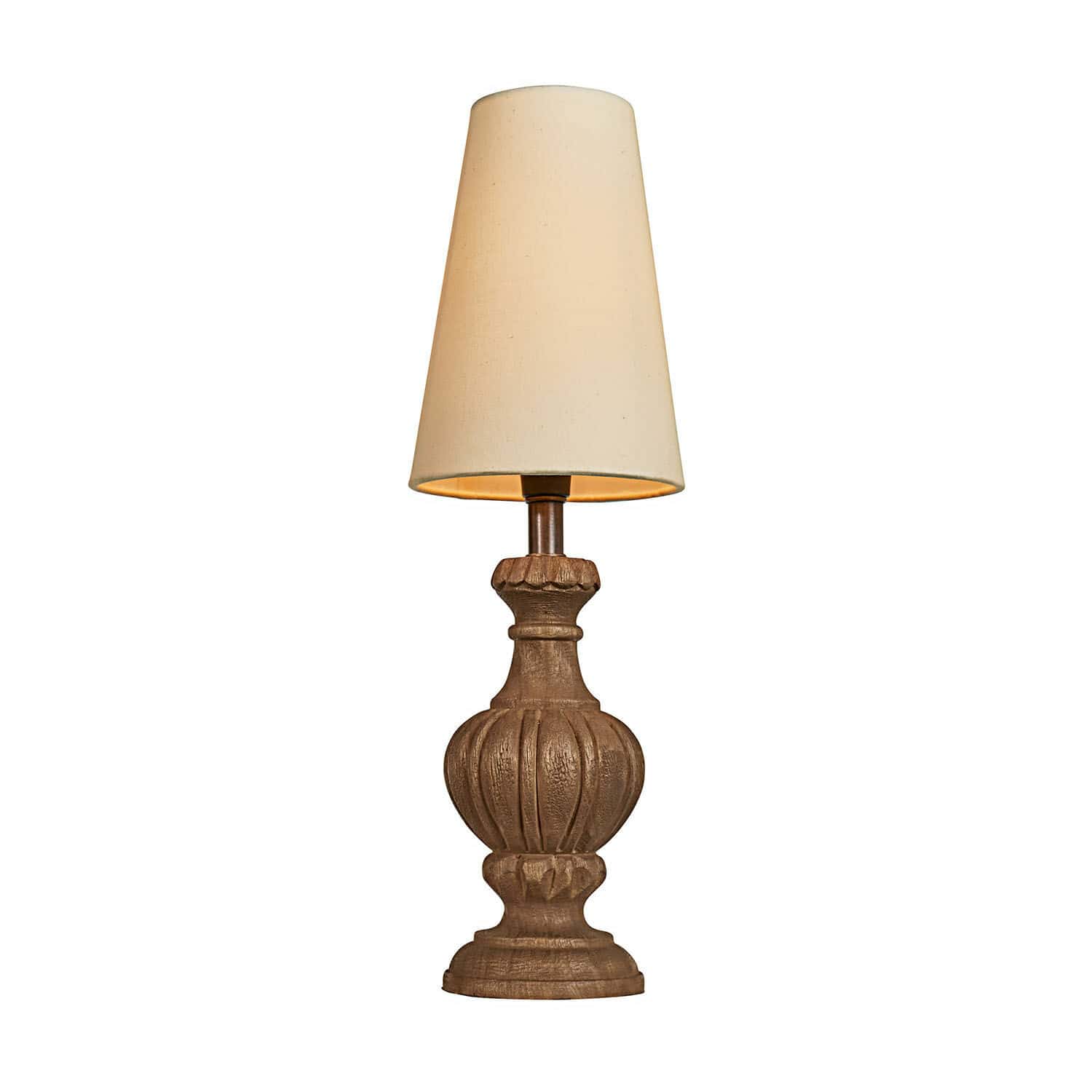 Tafellamp met houten voet en crèmekleurige kap, decoratieve verlichting voor woonkamer