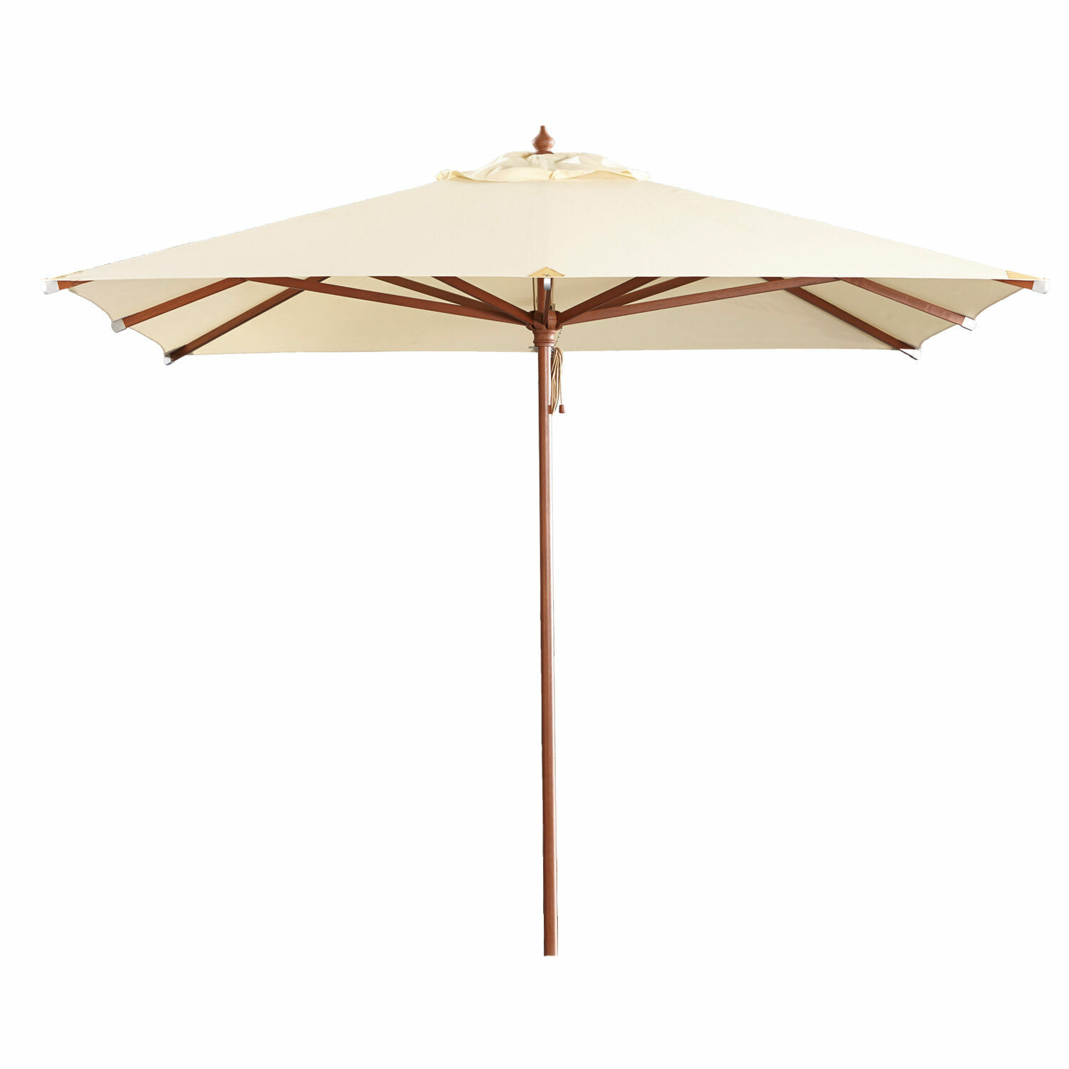 champagne Grote tuinparasol Barnet champagne kleur met houten frame, perfect voor terras en tuin