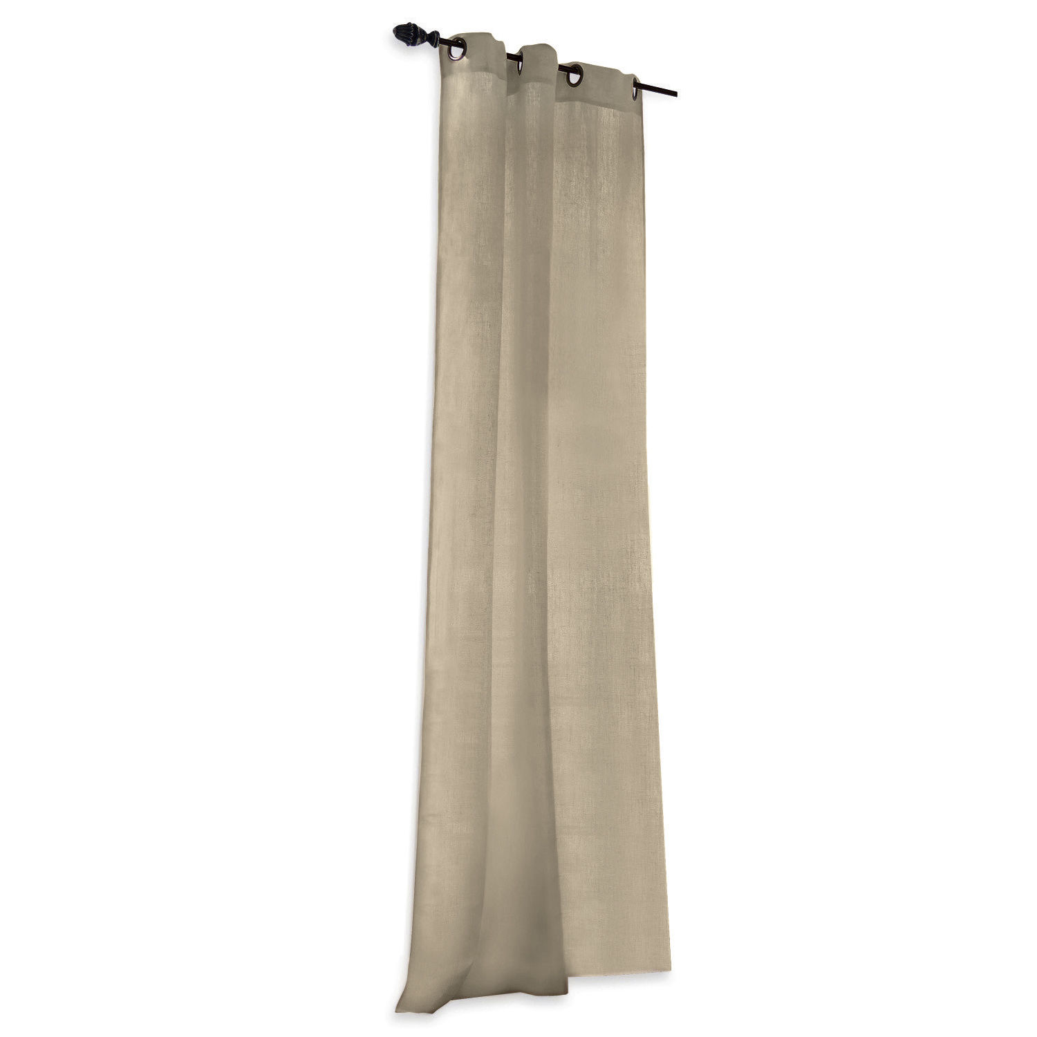 Gordijn Salinas Beige gordijn van stof met ringen, stijlvolle raamdecoratie voor woonkamer en slaapkamer